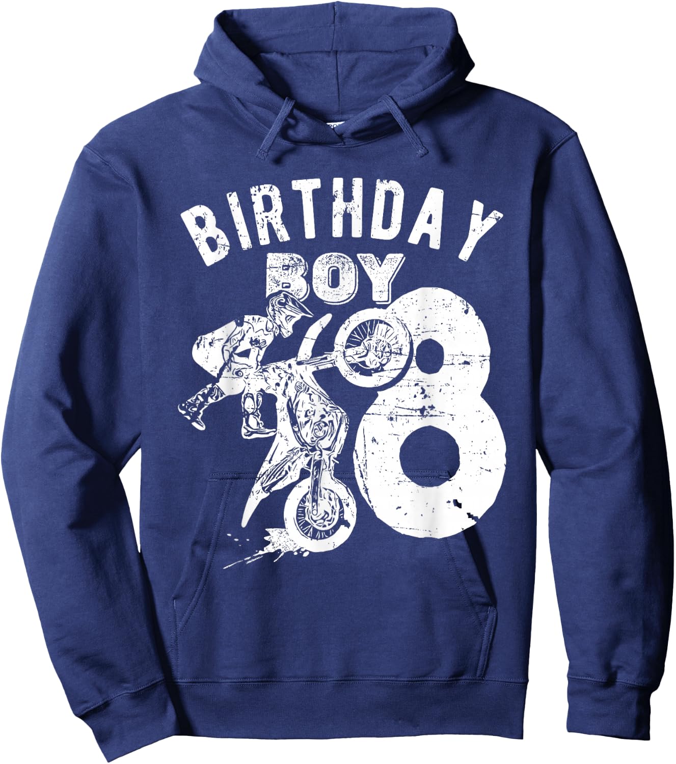 8 years old kid - Birthday boy - Dirt bike - Motorcycle Hoodie - Hoodie | Navy