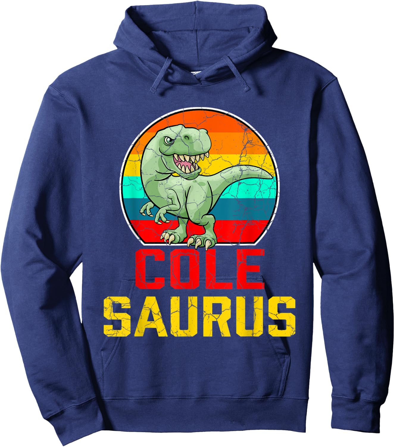 Cole Saurus Family Reunion Last Name Team Funny Custom Hoodie - Hoodie | Navy