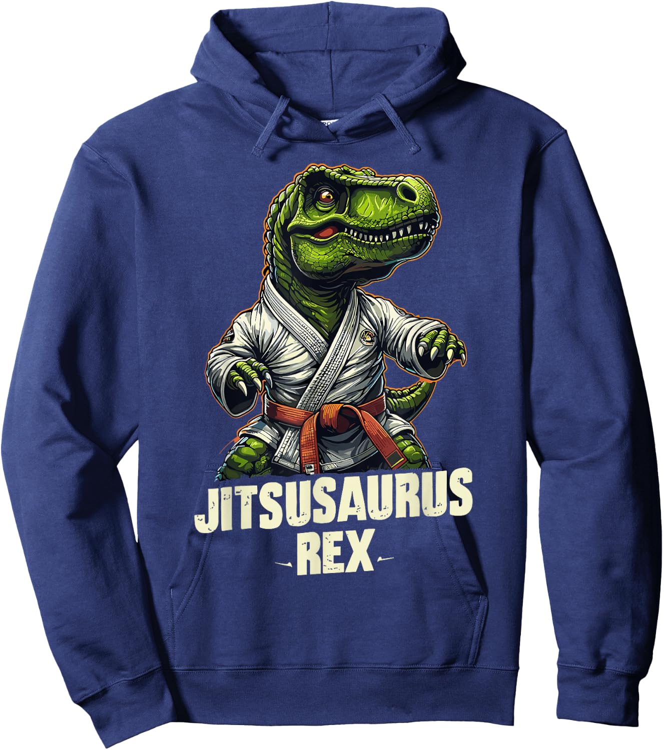 Jiu Jitsu Jitsusaurus Rex Martial Arts T-Rex Funny Dinosaur Hoodie - Hoodie | Navy
