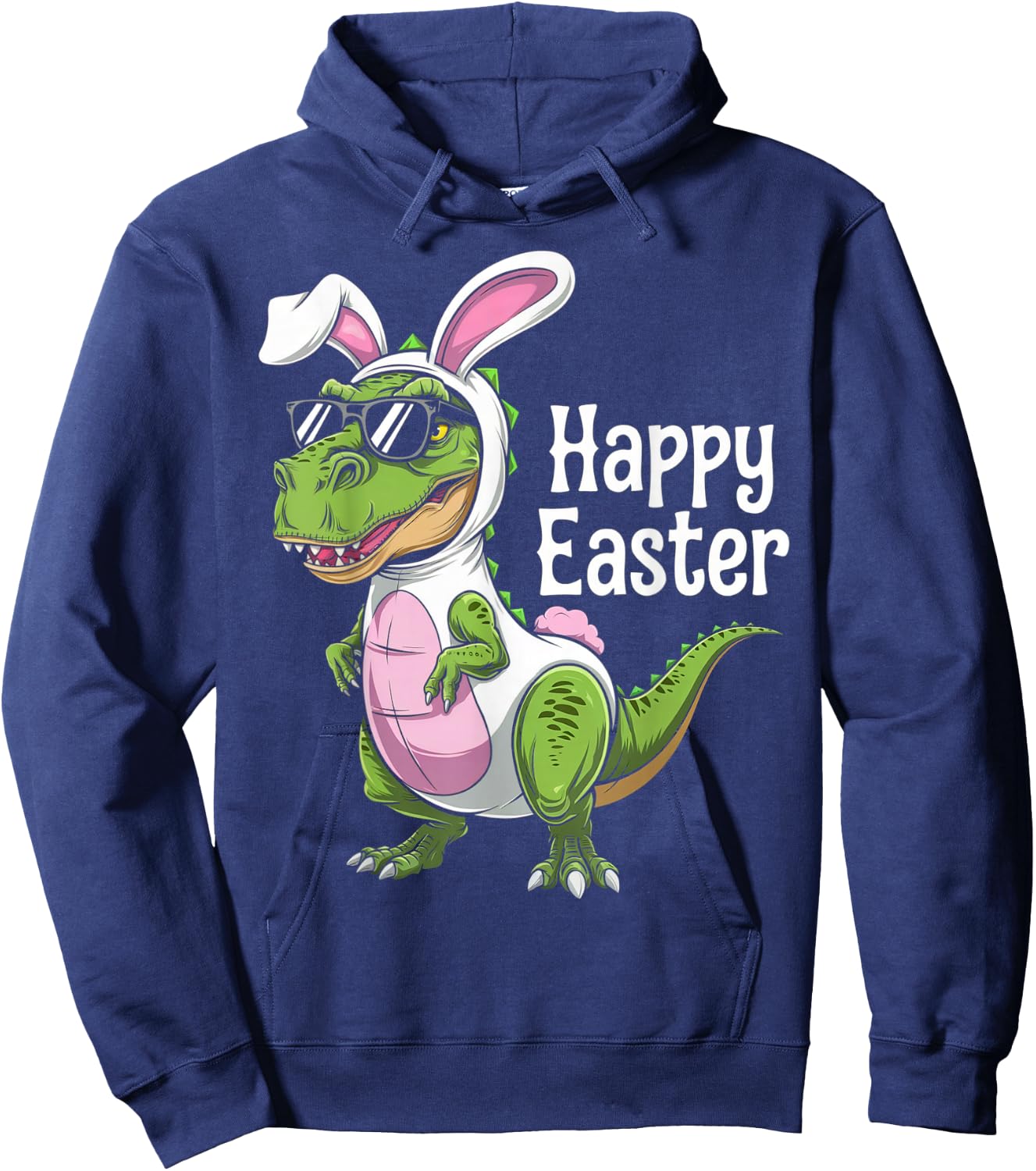 Dinosaur Easter Egg Hunt Bunny Hoodie - Hoodie | Navy