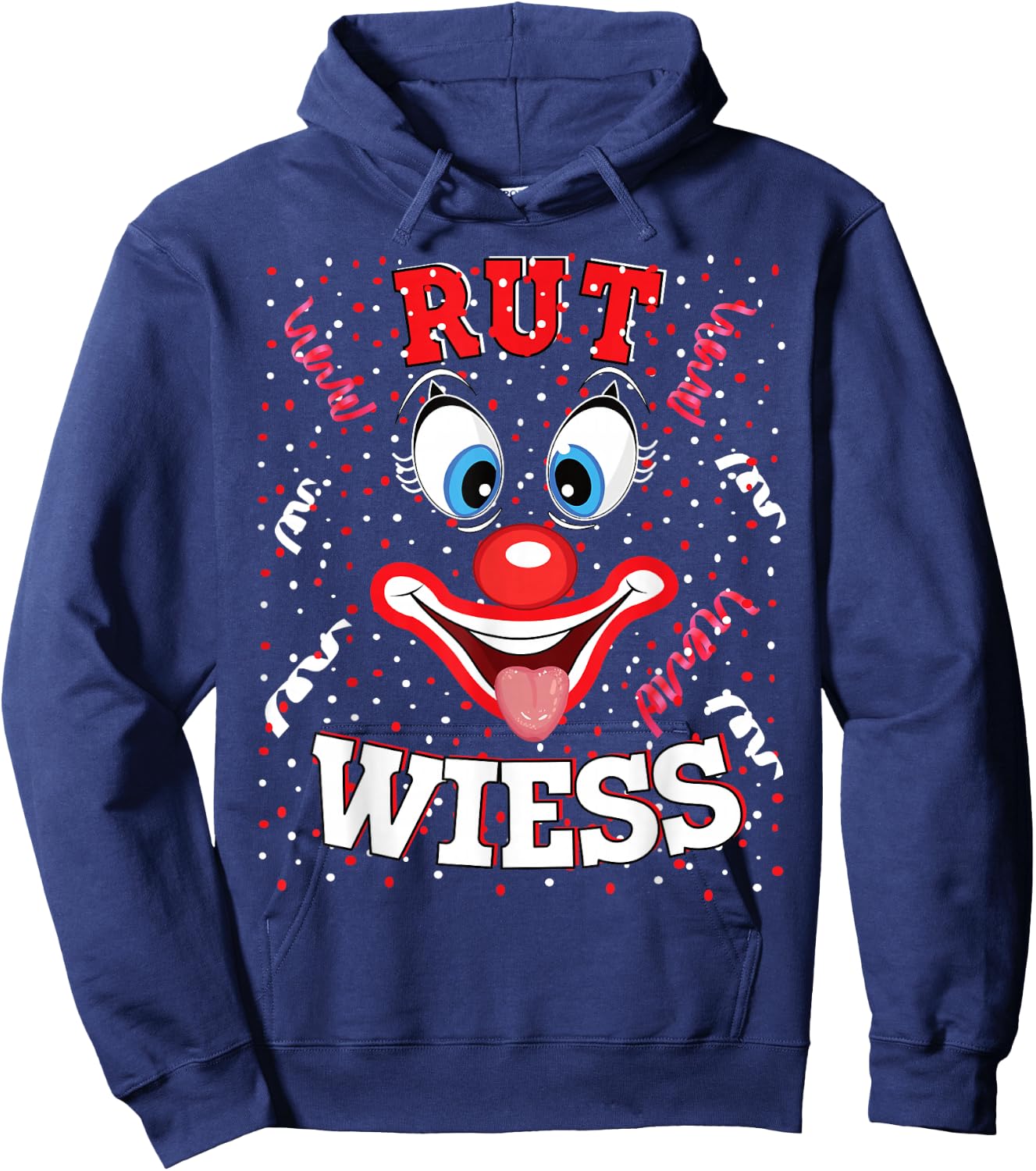 Köln Rut und Wiess Red White Carnival Kölsch Clown , black Hoodie - Hoodie | Navy