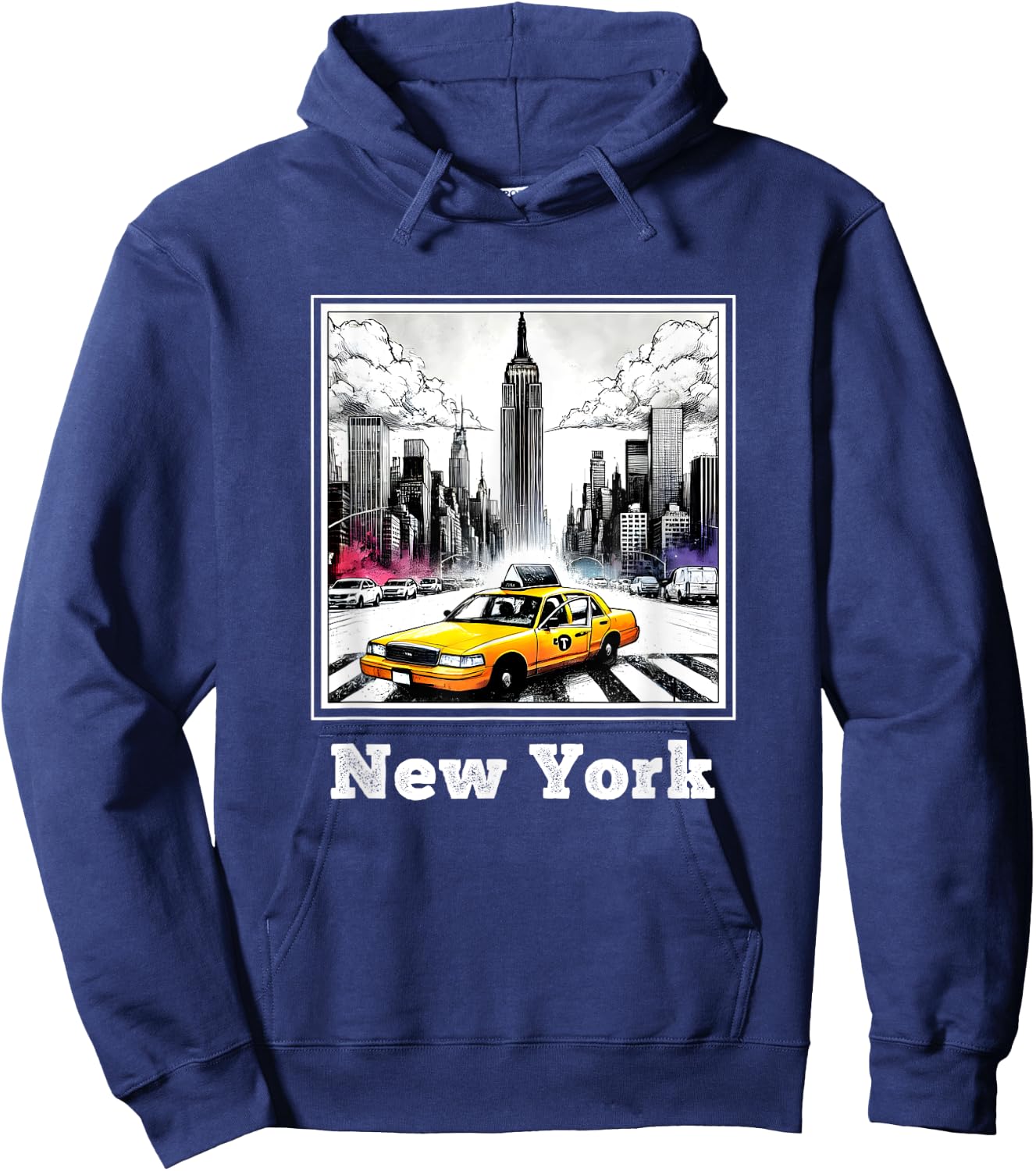 NYC New York Yellow Cab Taxi Gift Souvenir New York Taxi , Black, S Hoodie - Hoodie | Navy