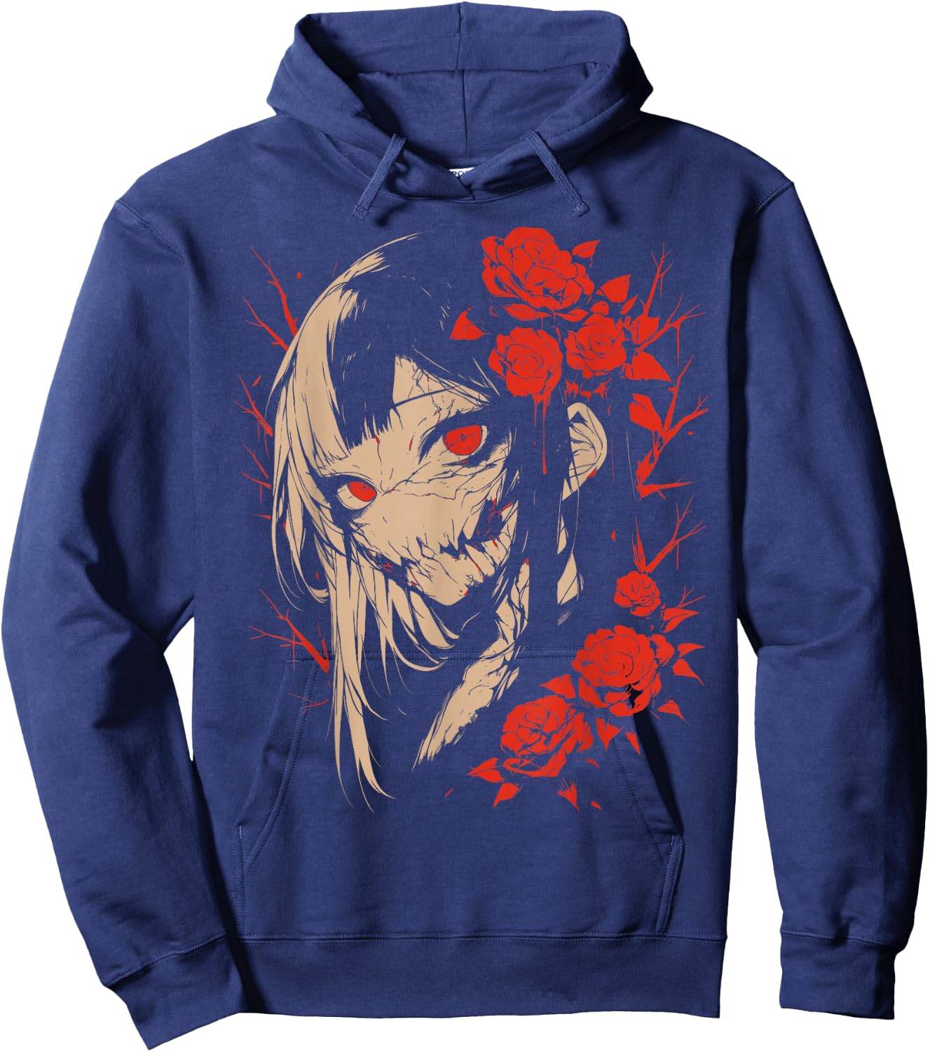 Horror Anime Manga | Japan Japanese Creepy Kawaii Goth Hoodie - Hoodie | Navy