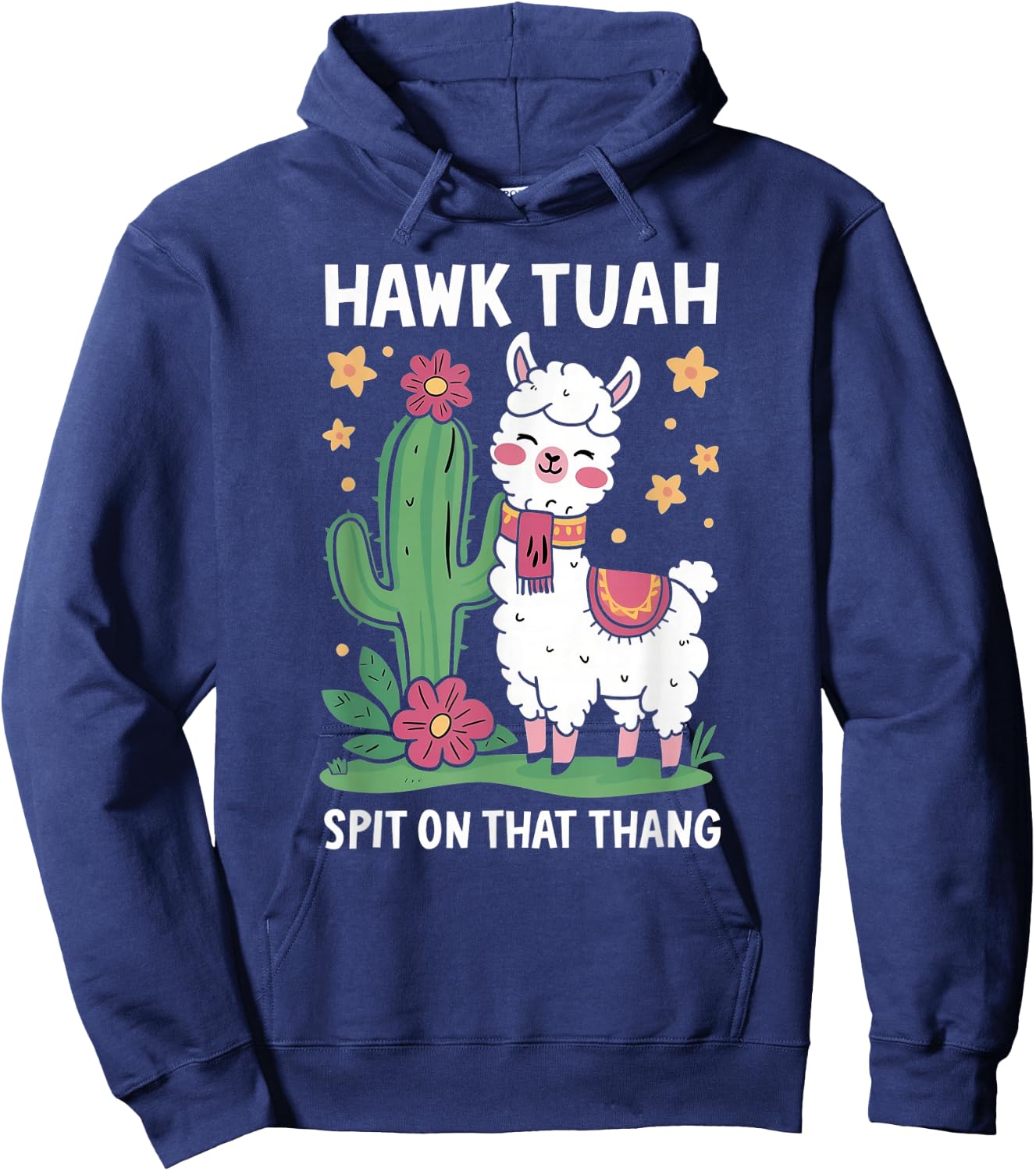 Funny Llama Hawk Tush Spit on that Thing Presidential Parody Hoodie - Hoodie | Navy