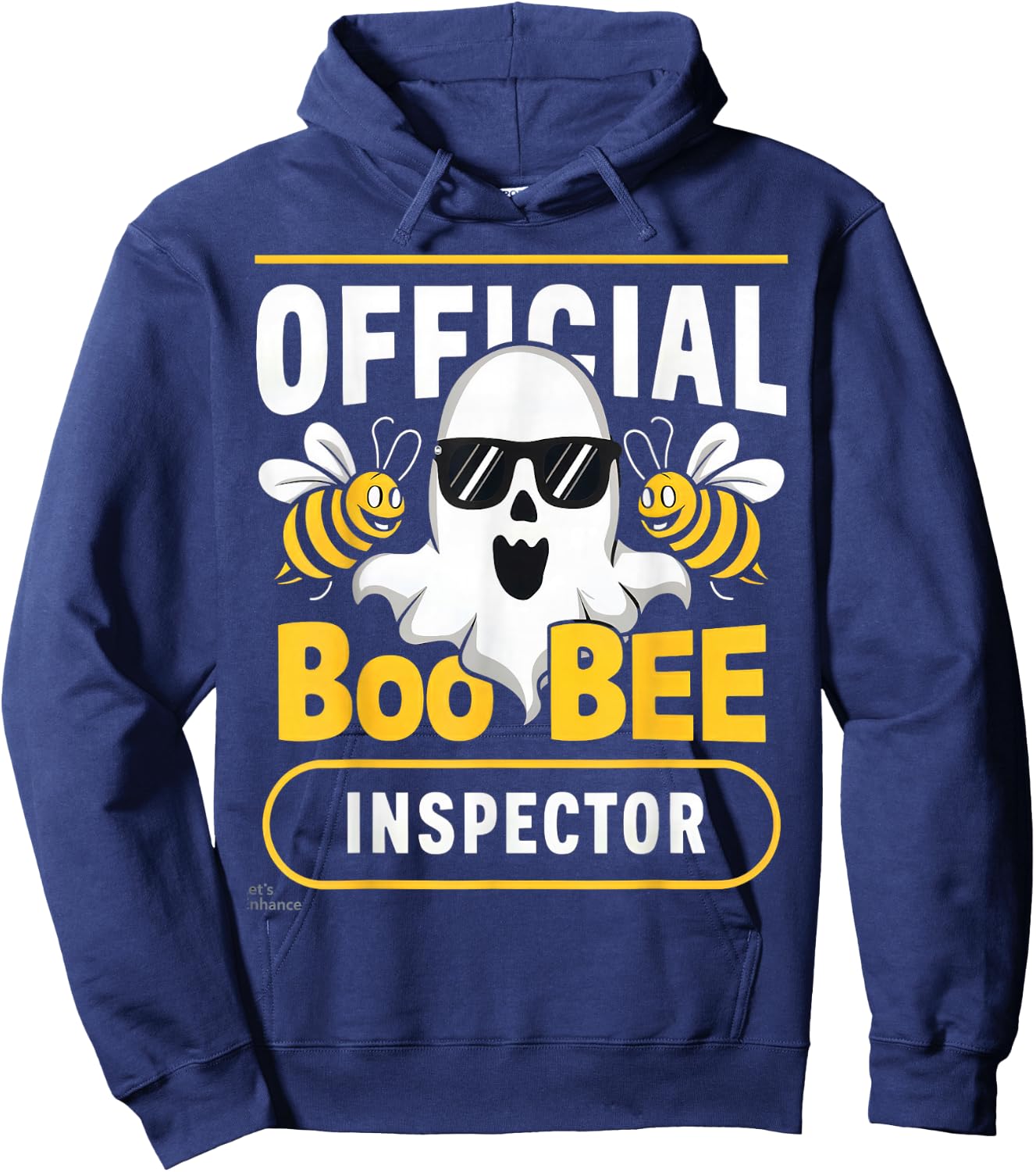 Official Boo Bee Inspector Halloween Humor Funny Ghost Hoodie - Hoodie | Navy