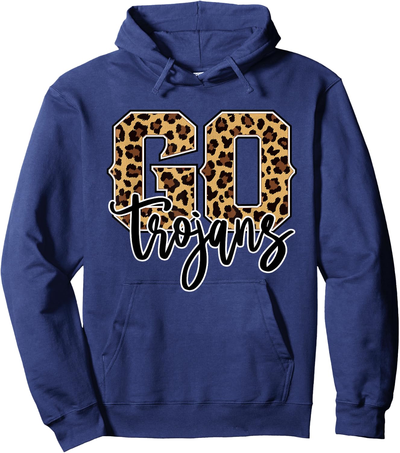 Trojans Go Trojans Leopard Print Graphic Hoodie - Hoodie | Navy