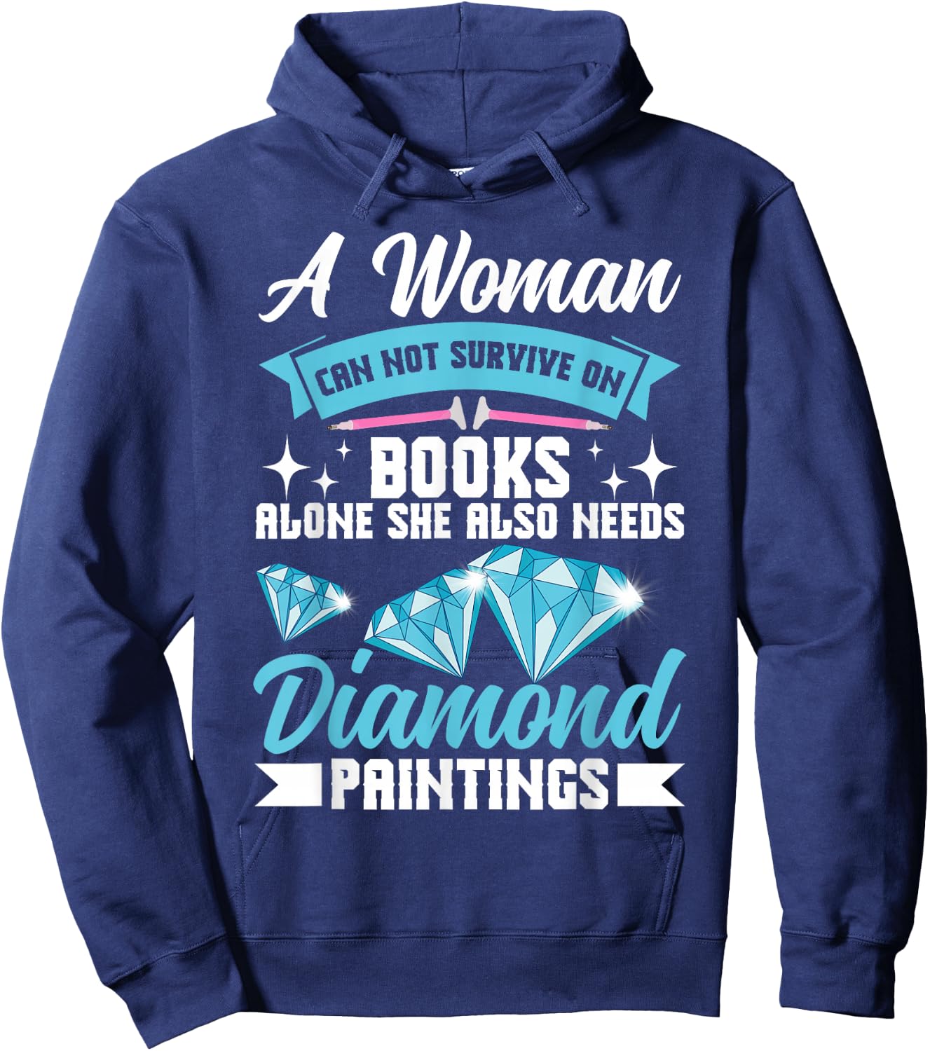 Diamond Artist Books Women Crafting Diamond Painting Hoodie - Hoodie | Navy