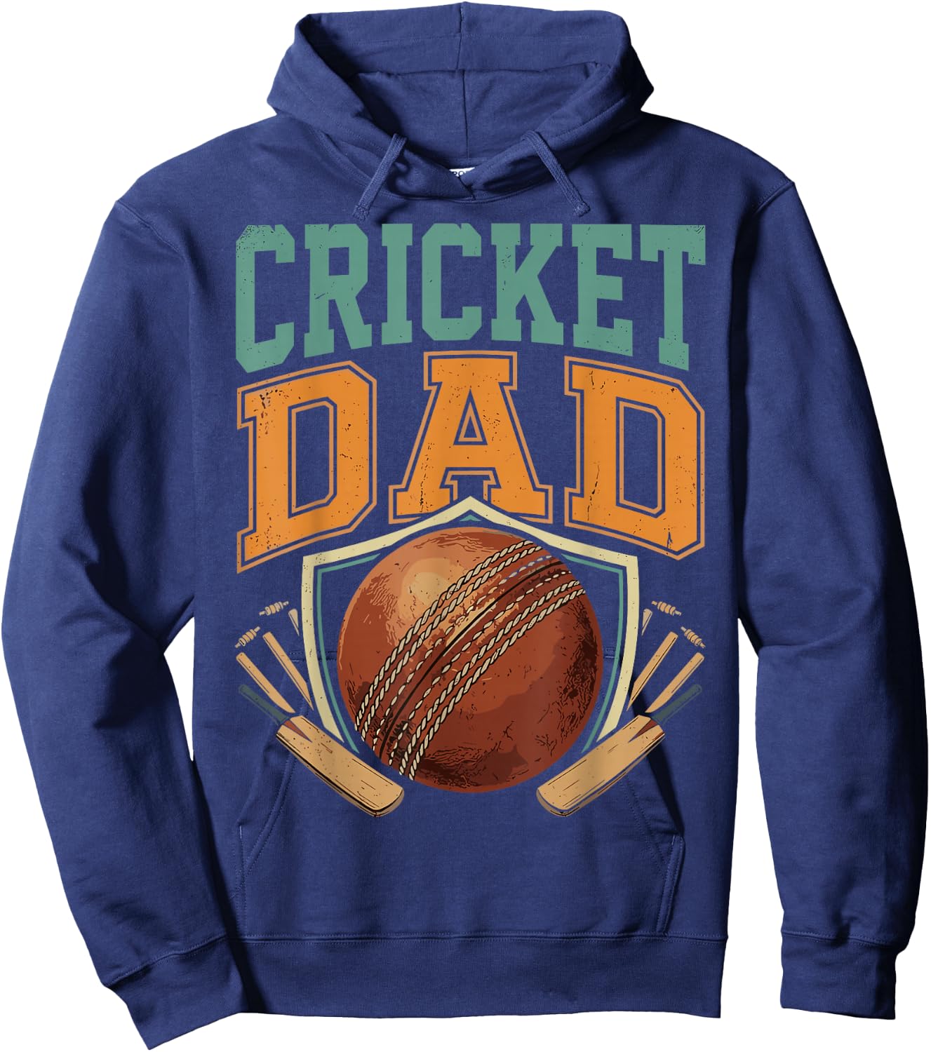 Cricket Dad Ball Bat Wicket Cricket Player Father Day Hoodie - Hoodie | Navy