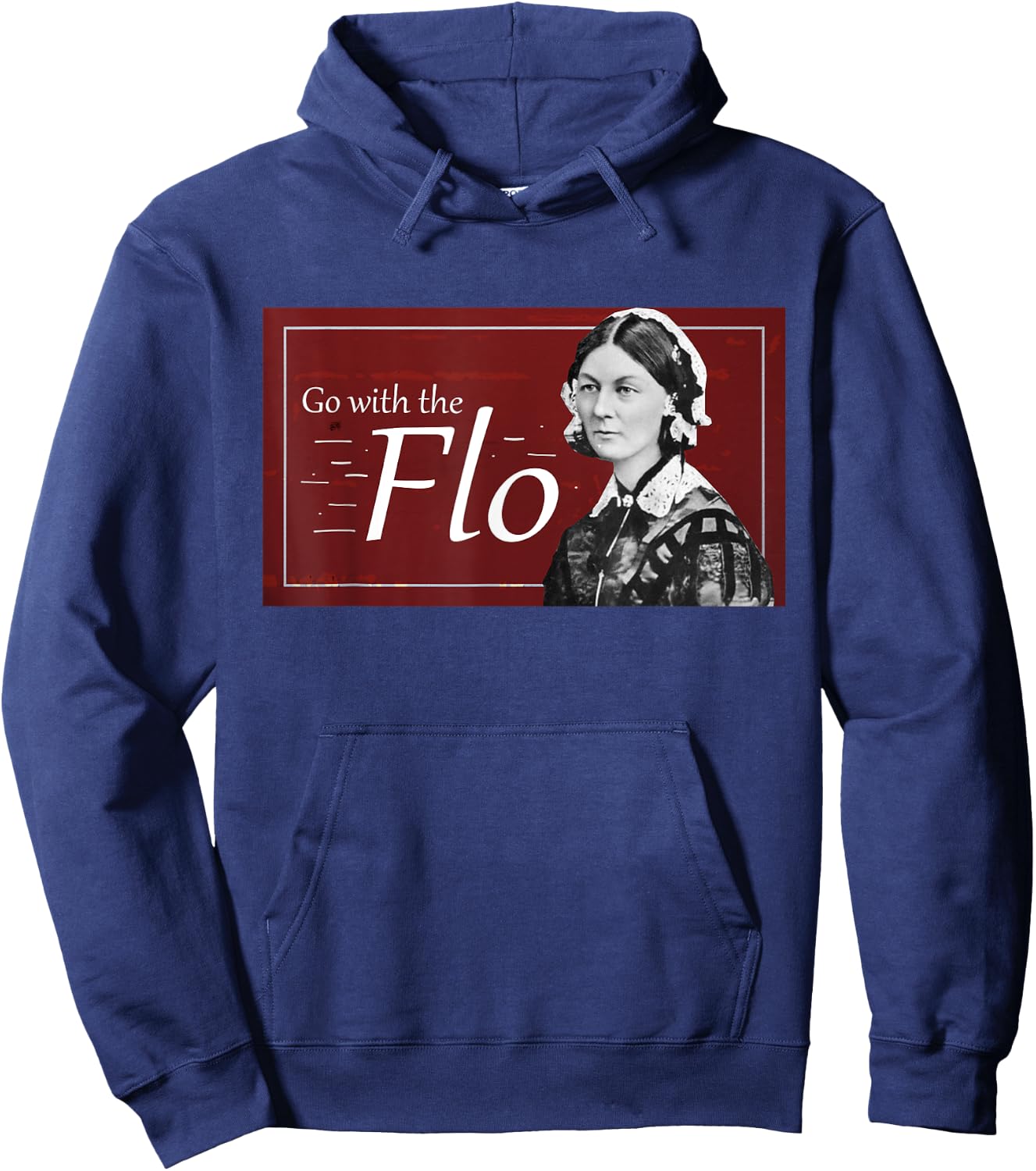 Go with the Flo Humorous Florence Nightingale Hoodie - Hoodie | Navy