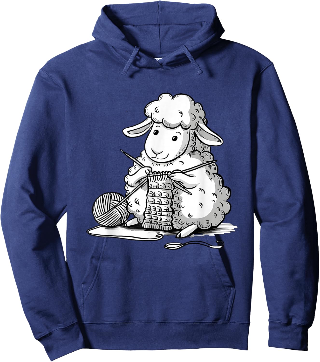 Knitting Sheep Adorable Crafting Art Hoodie - Hoodie | Navy