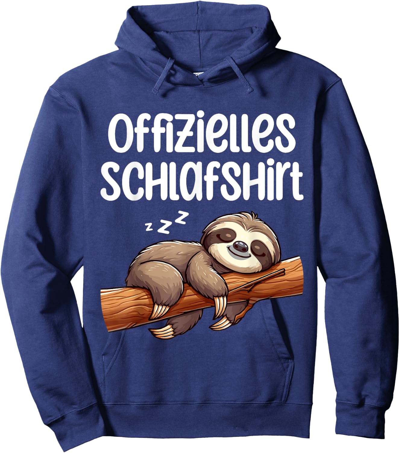 Official Sleep Shirt Cute Sloth Pyjamas Nightdress , black Hoodie - Hoodie | Navy