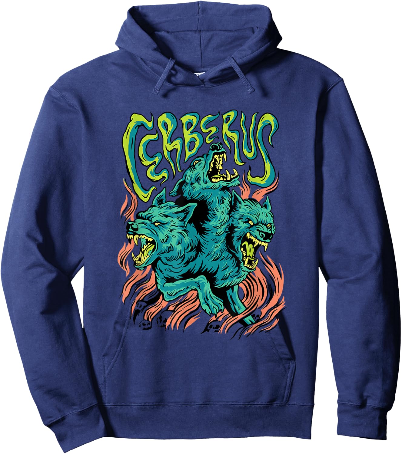Cerberus - Creepy Three-Headed Dog Greek Mythology Lover Hoodie - Hoodie | Navy