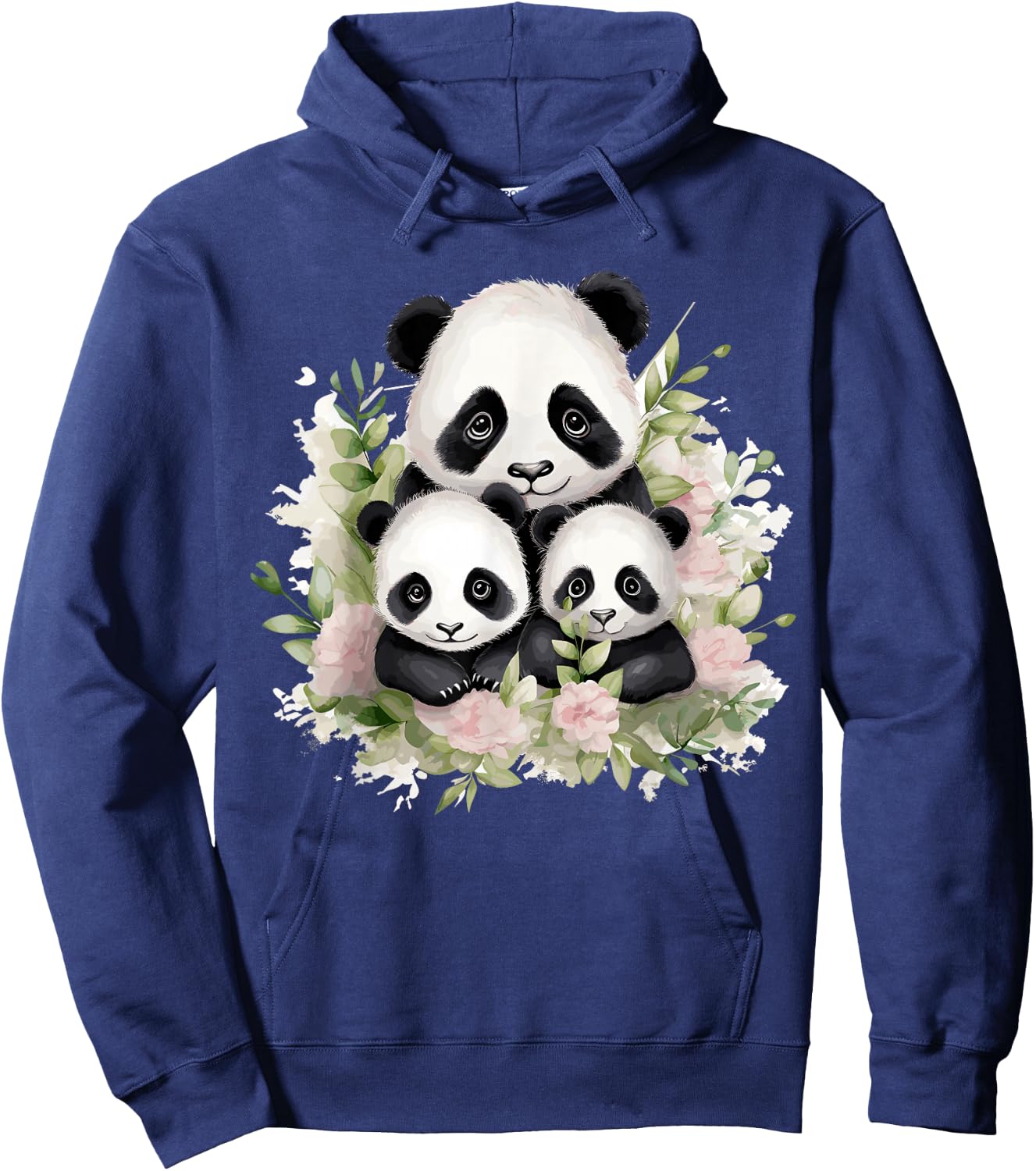 Cute Panda Lovers Kawaii Asian Bears Apparel Gifts Watercolor Panda -Adults & Kids Black Short Sleeve Classic Fit Small Hoodie - Hoodie | Navy