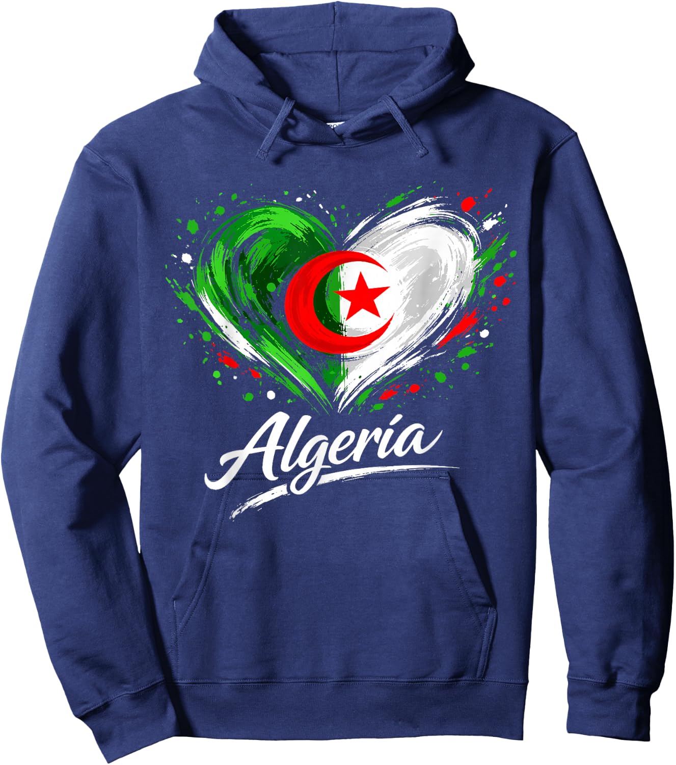 Algeria Heart Patriotic Algerian Pride Hoodie - Hoodie | Navy