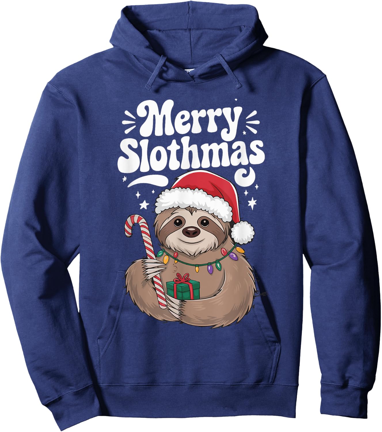 Merry Slothmas Christmas Sloth Hoodie - Hoodie | Navy
