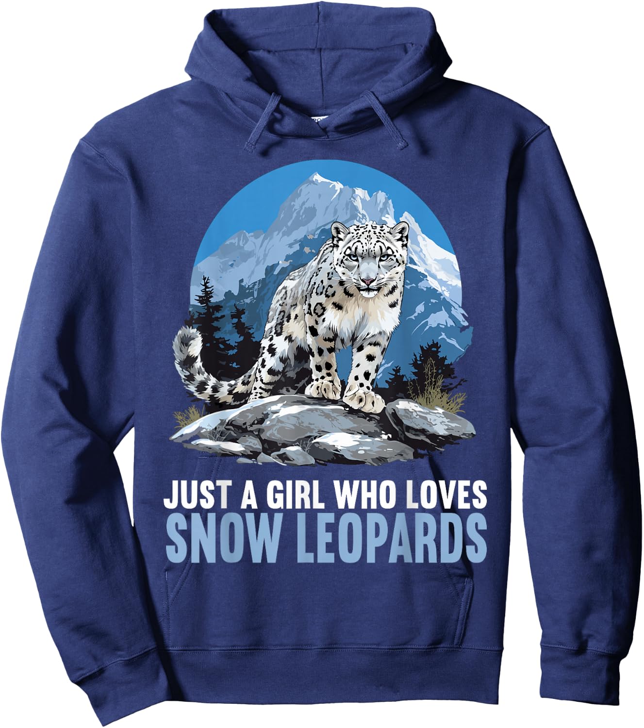 Just a Girl who loves Snow Leopards Lovers Snow Leopard Hoodie - Hoodie | Navy