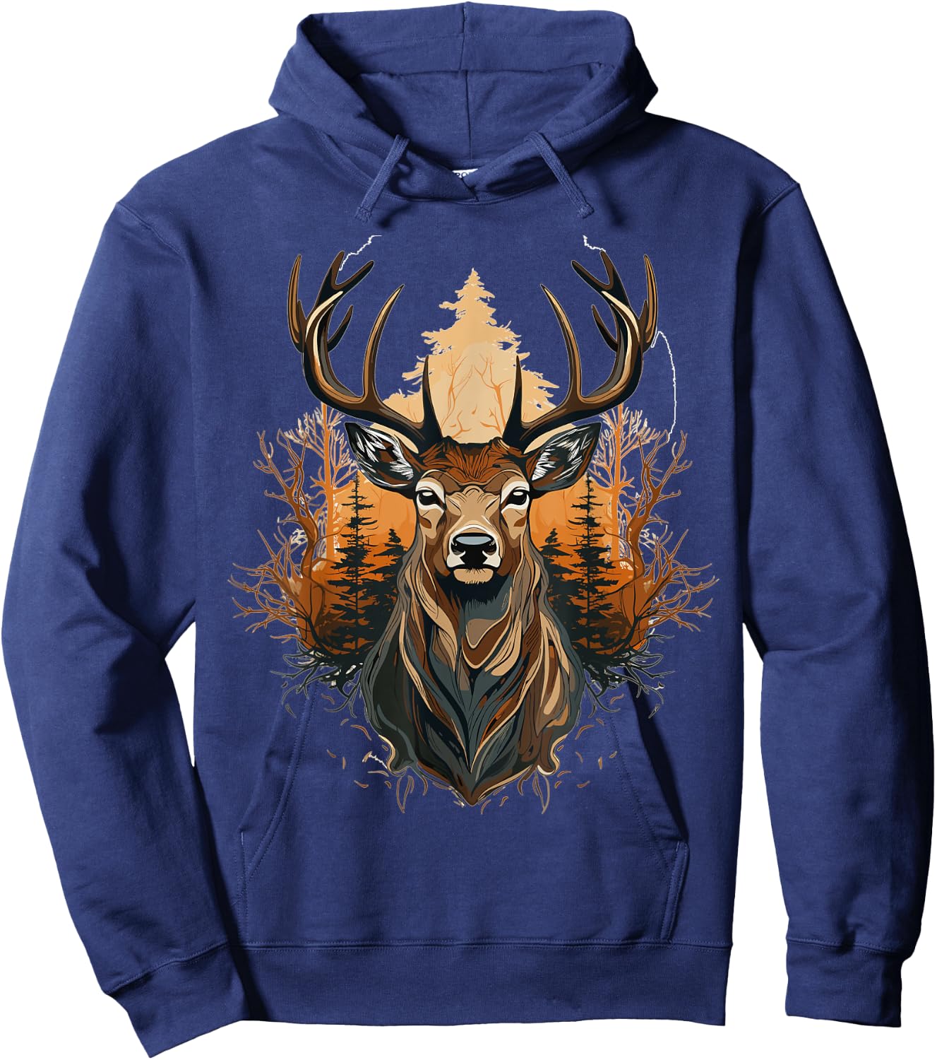 Deer, Wild Suede, Hunter , Black, S Hoodie - Hoodie | Navy