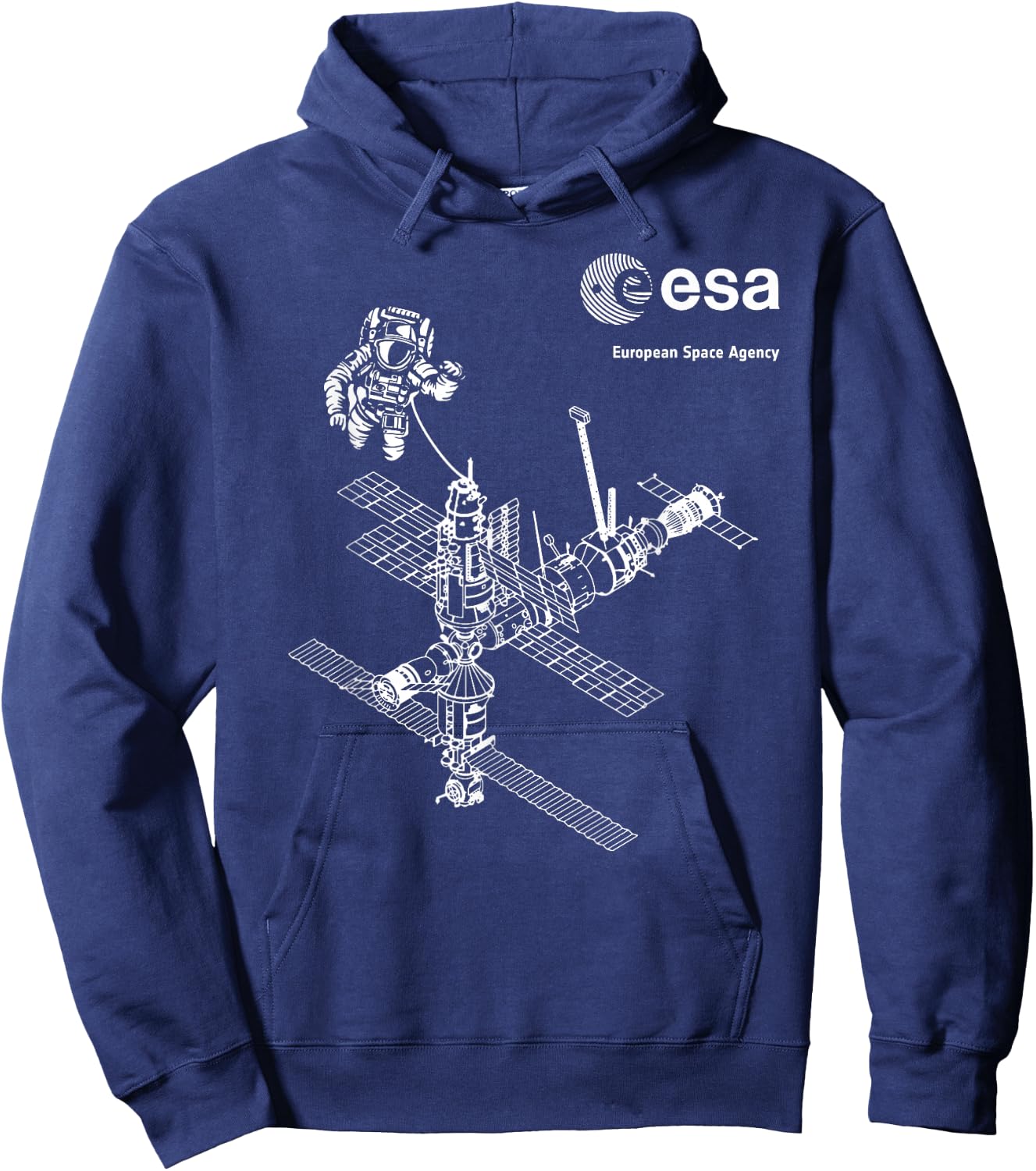 ESA ISS Internationale Raumstation Astronaut - ESA ISS - Erwachsene - Astronaut - Schwarz - S Hoodie - Hoodie | Navy