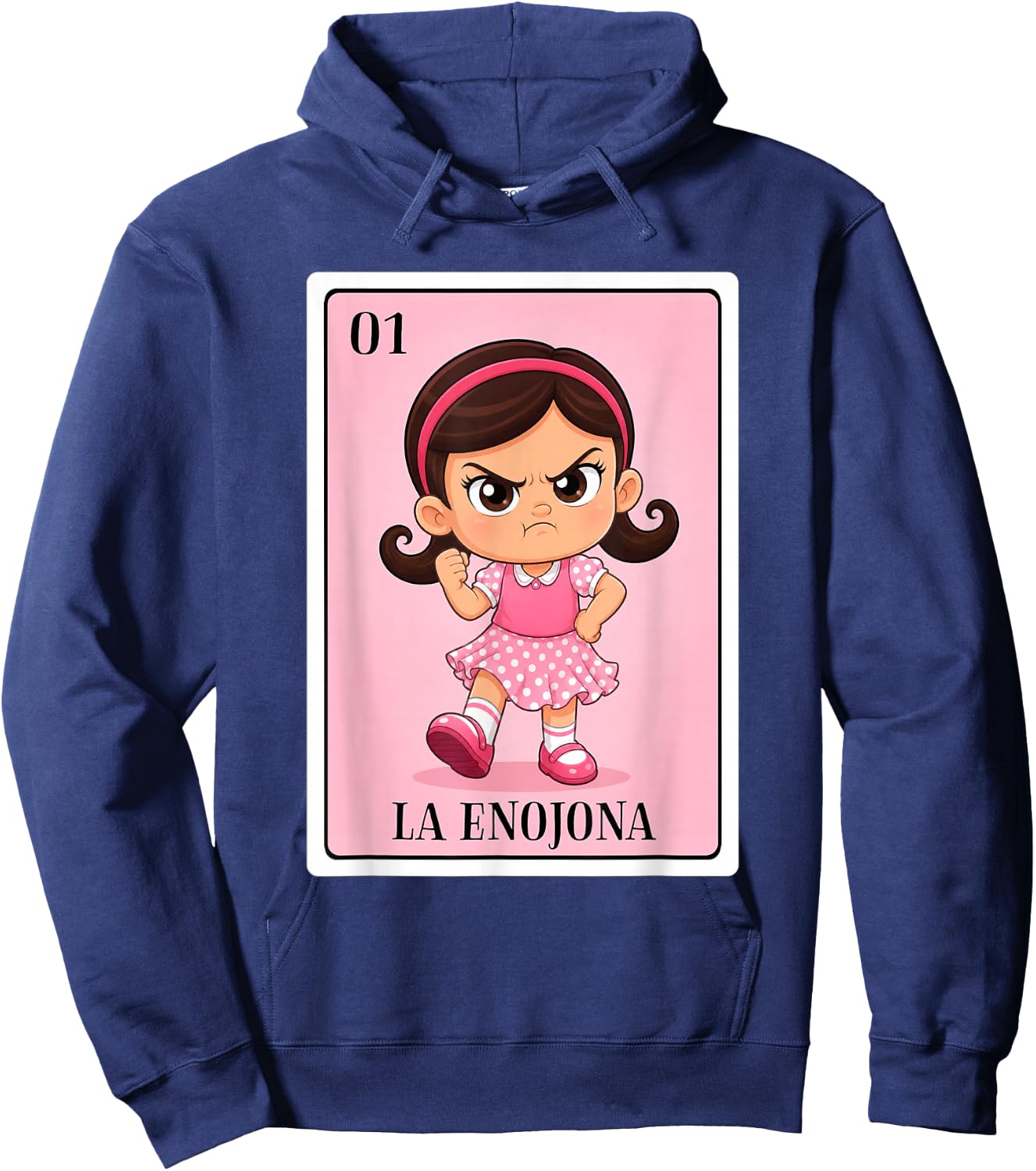 Latina La Enojona Angry Girl Chicana Mexican Bingo Card Hoodie - Hoodie | Navy