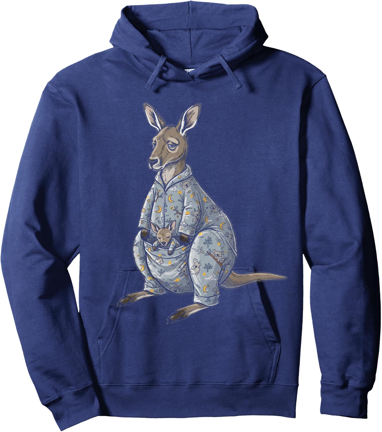 Funny Sleepy Kangaroo Pajama Women Men Kids Boys And Girls Hoodie - Hoodie | Navy