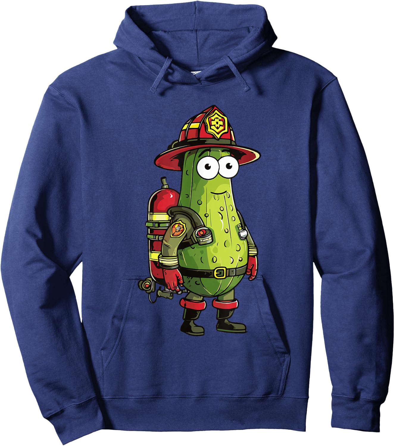 Pickle Fireman Uniform Firefighter Cucumber Hoodie - Hoodie | Navy