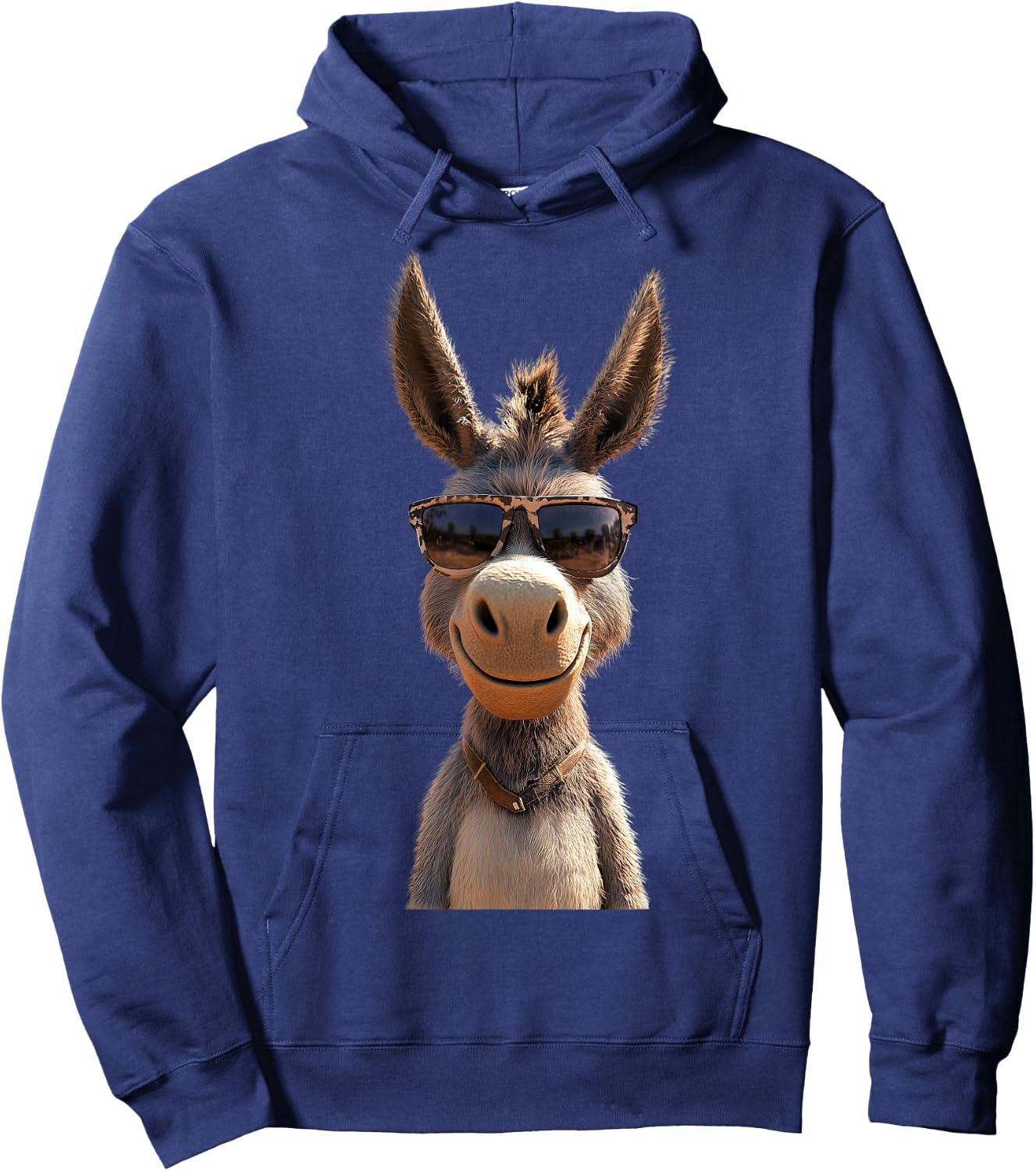 Donkey with Sunglasses Donkey Riding Cute Donkey Hoodie - Hoodie | Navy