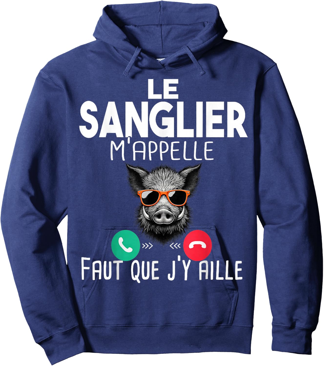 Boar Hunter Hunting Man Gift Humour Rifle Call Hoodie - Hoodie | Navy