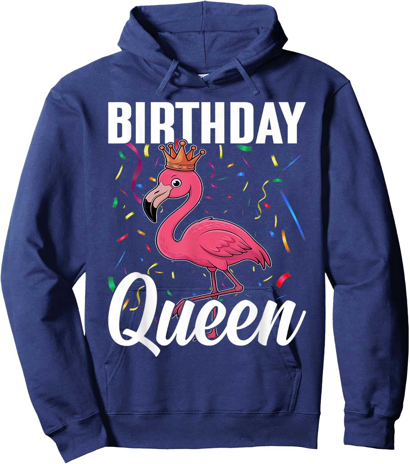 Flamingo Birthday Flamingo Birthday Queen Hoodie - Hoodie | Navy