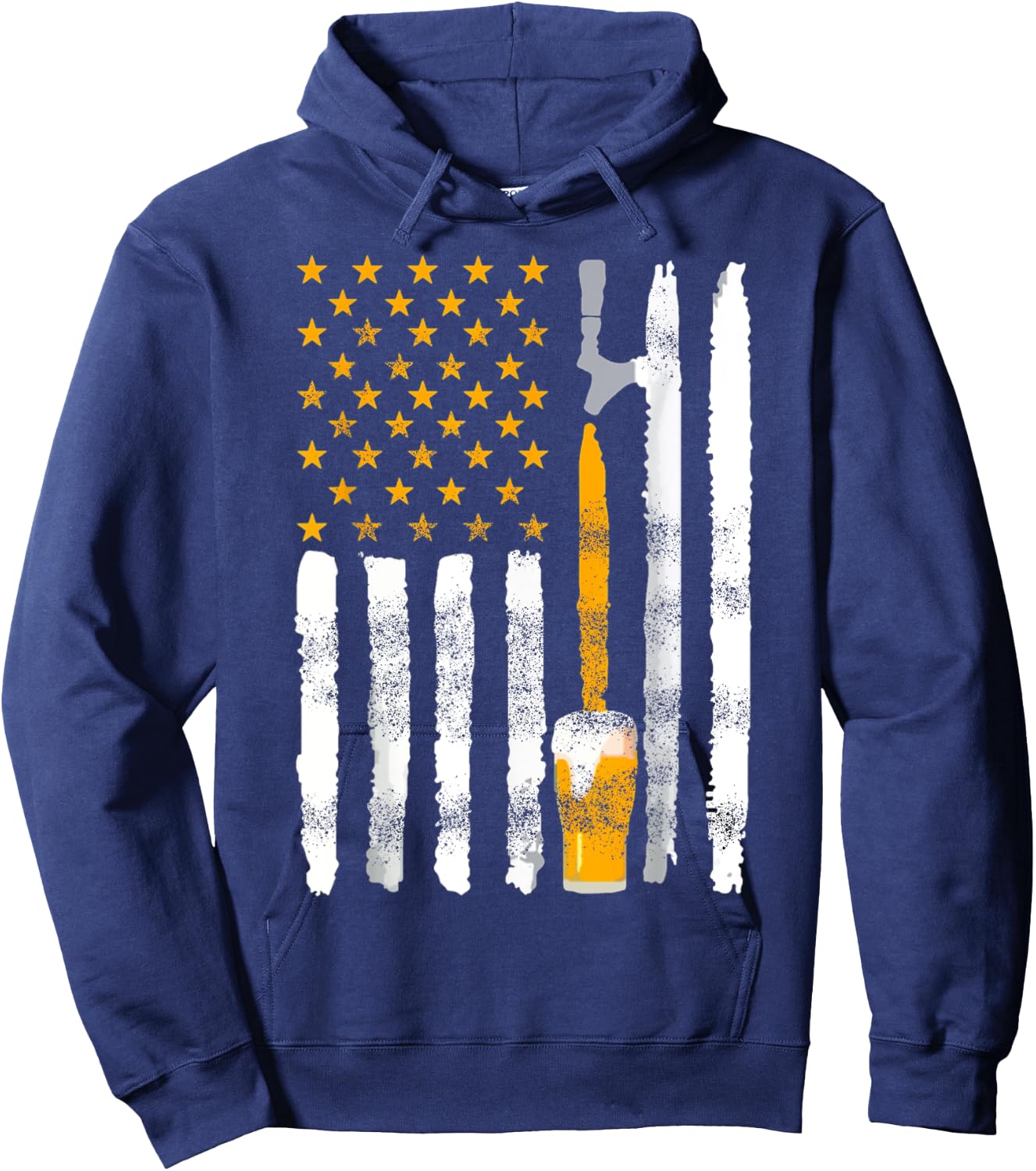 American Beer on Tap Flag T Shirt Hoodie - Hoodie | Navy