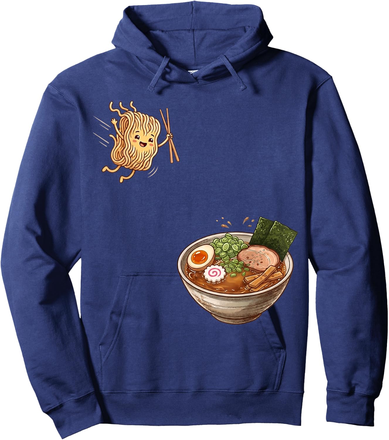 Funny Ramen Jumping Ramen Bowl Japanese Kawaii Anime Ramen Hoodie - Hoodie | Navy