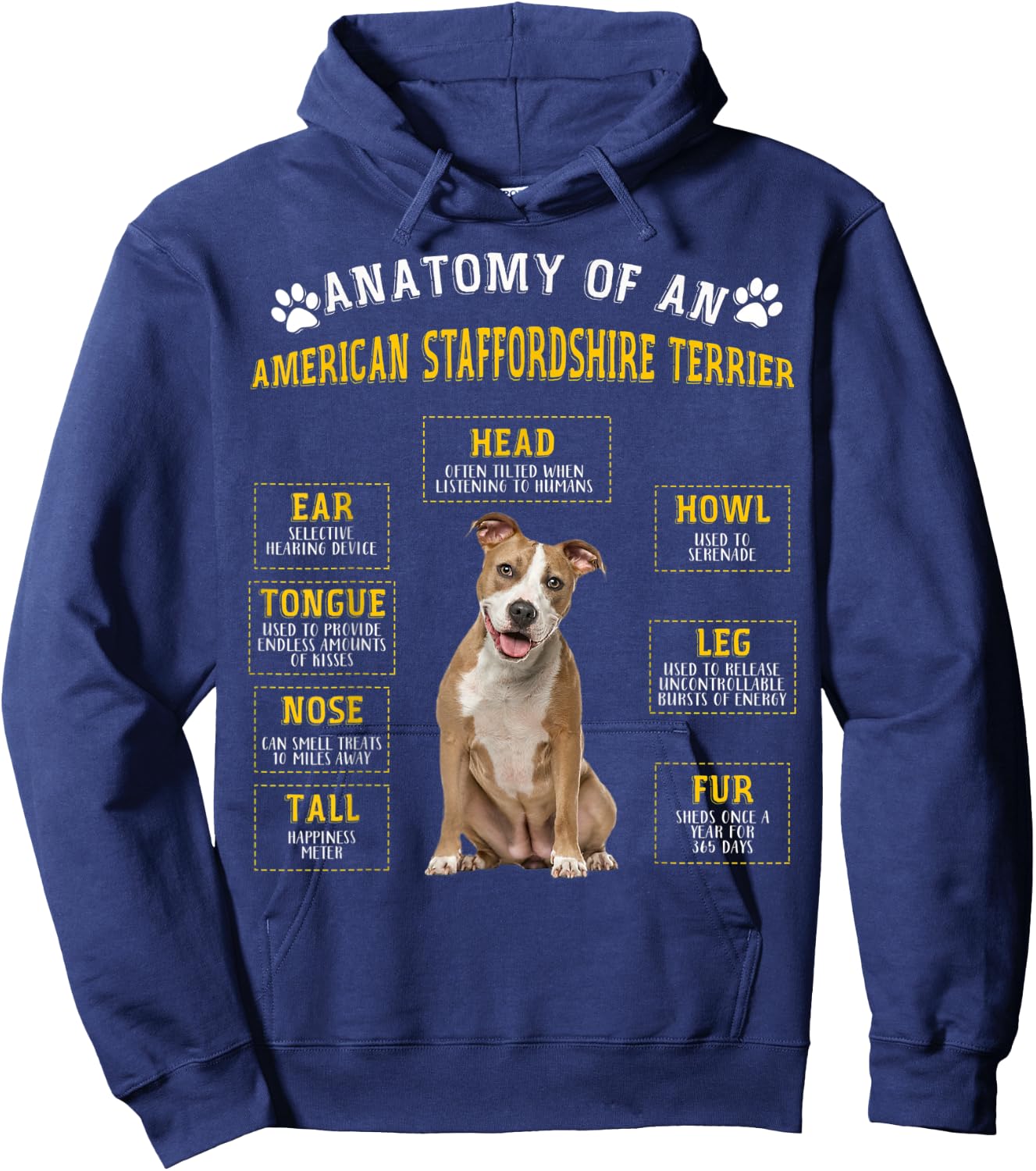 Lustige Anatomie AmStaff Geschenke für Frauen und Männer Hoodie - Hoodie | Navy