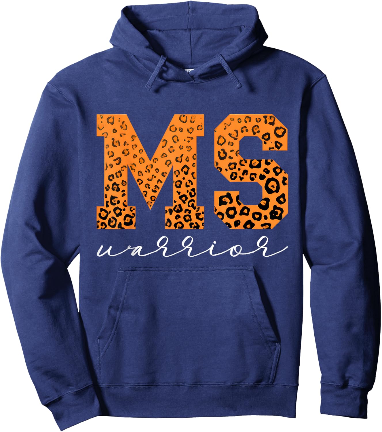 MS Warrior Leopard Multiple Sclerosis Awareness Hoodie - Hoodie | Navy