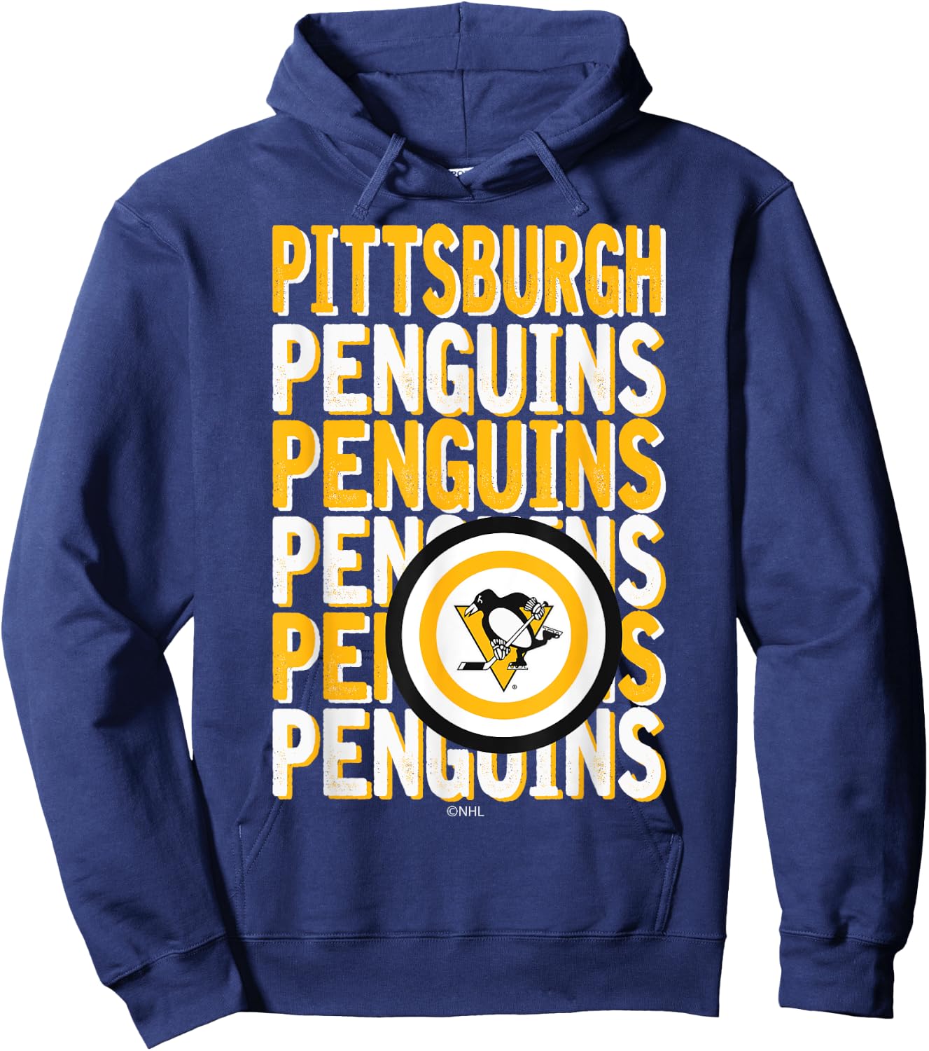 Pittsburgh Penguins Repeat Dark Heather Officially Licensed Hoodie - Hoodie | Navy