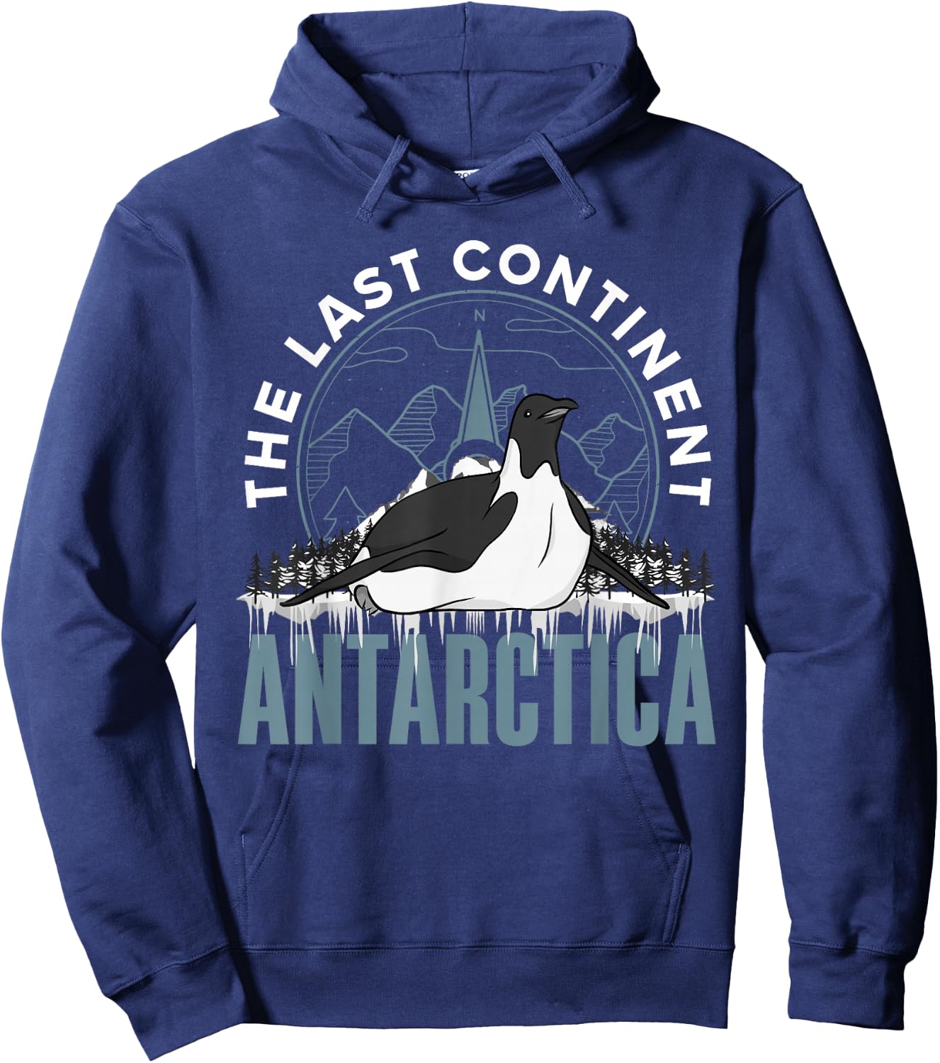Antarctica Wildlife and South Pole Expedition -Adults Black Cotton Blend Small Classic Fit Short Sleeve Hoodie - Hoodie | Navy