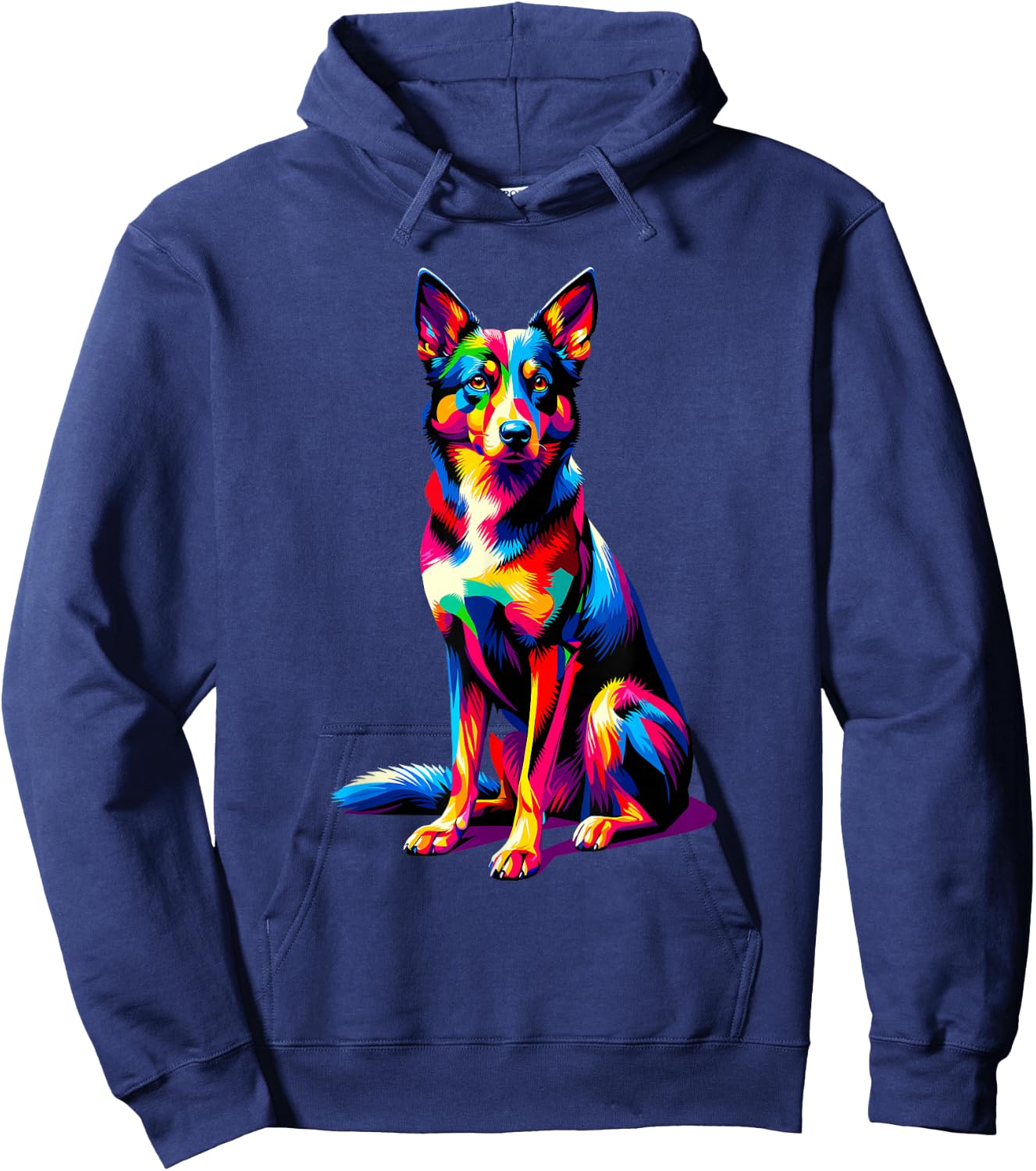 Colorful Pop Art Australian Kelpie Sheepdog Hoodie - Hoodie | Navy