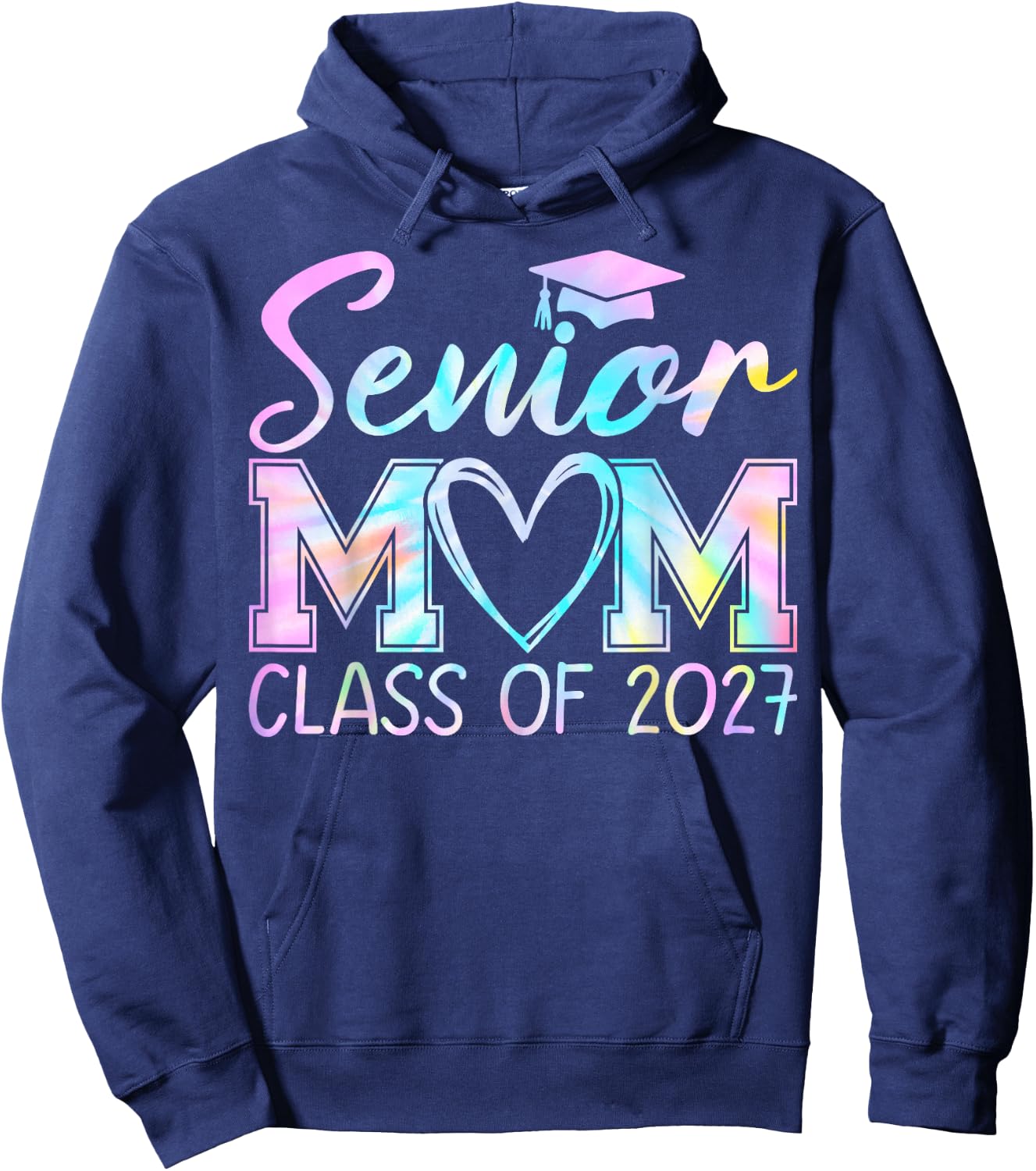 Senior Mom Class of 2027 Proud Mom Mother of A 2027 Graduate Hoodie - Hoodie | Navy