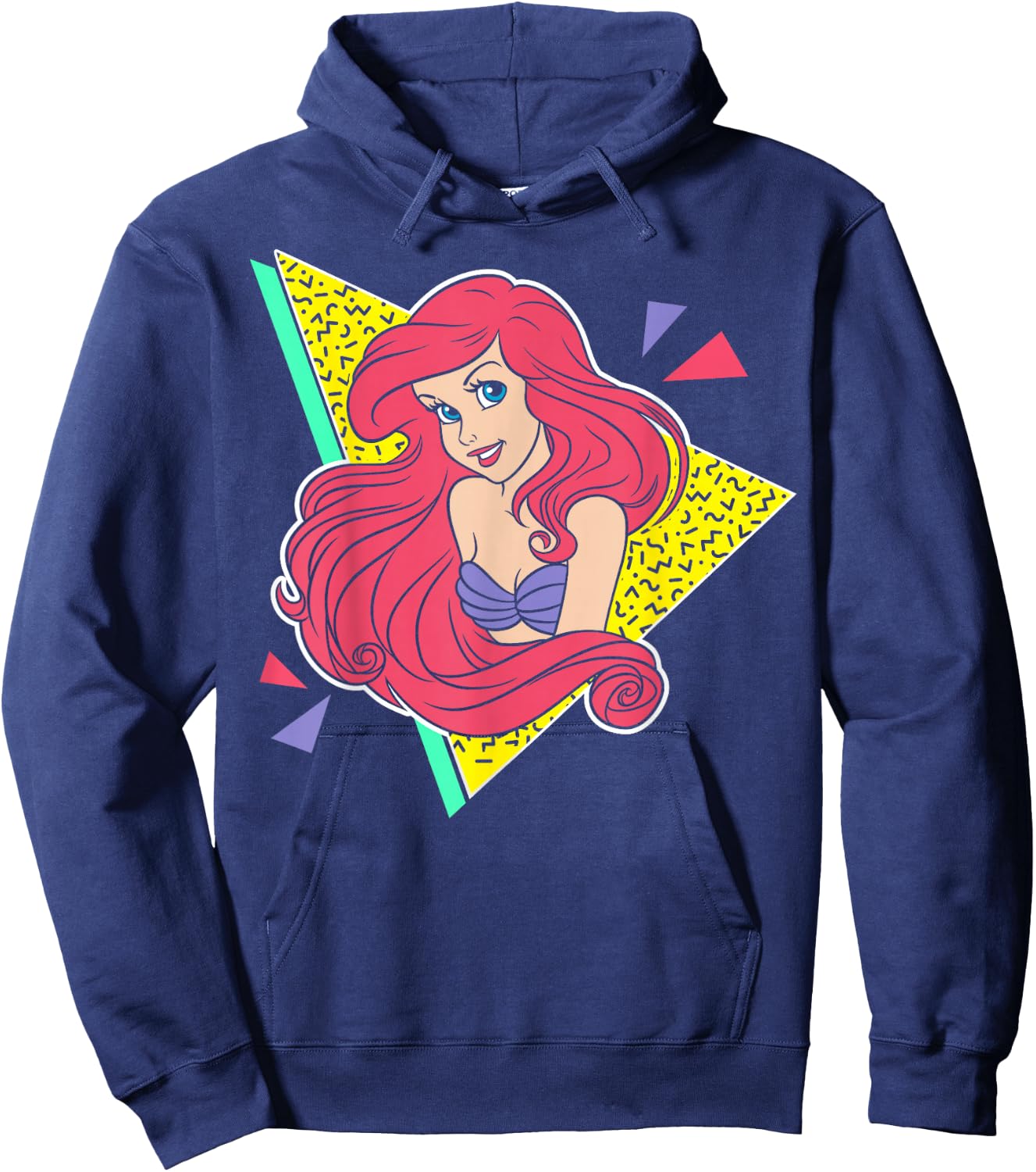 Disney Little Mermaid Ariel Retro 80's Style Graphic Hoodie - Hoodie | Navy