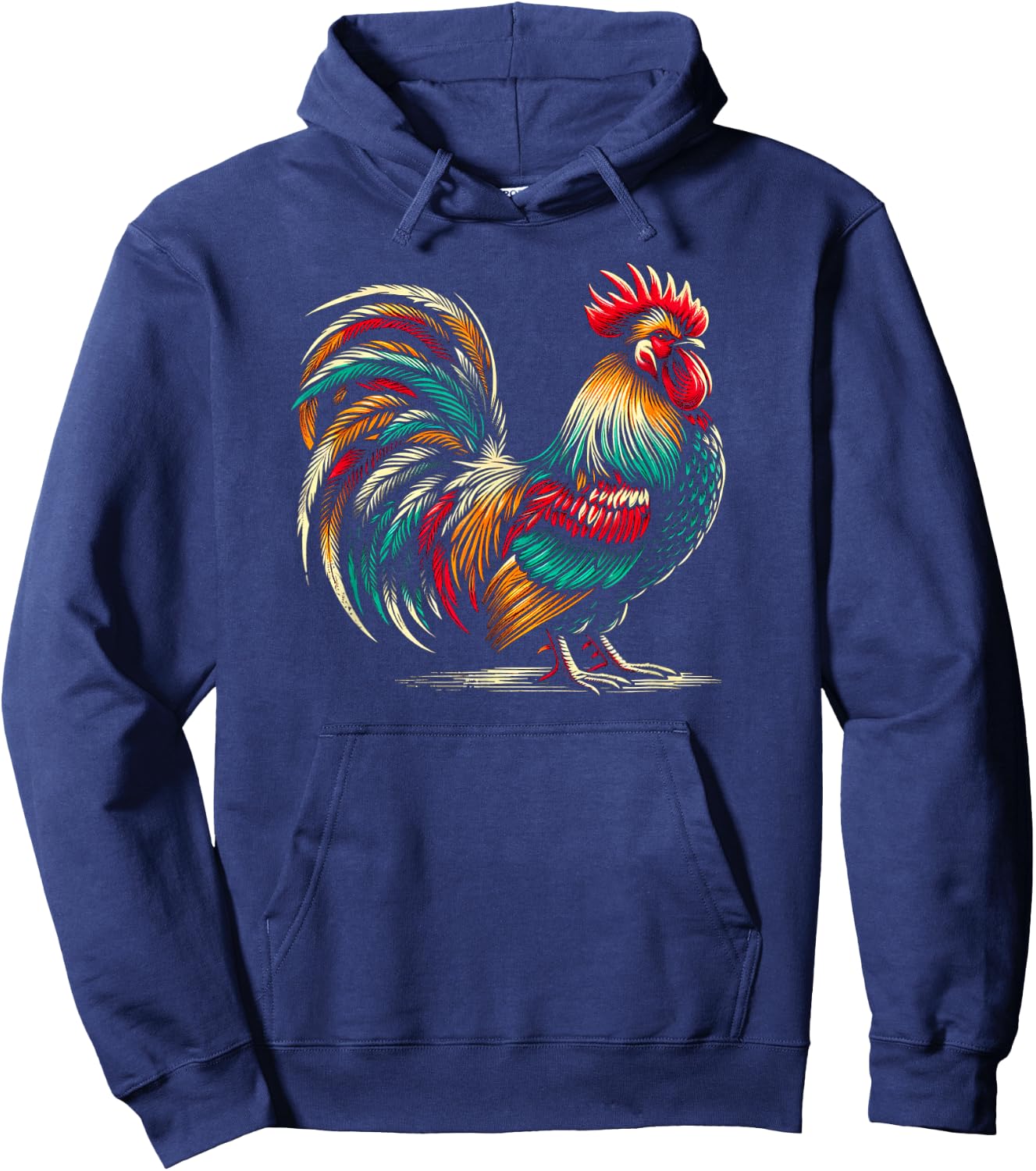 Colorful Rooster Hoodie - Hoodie | Navy