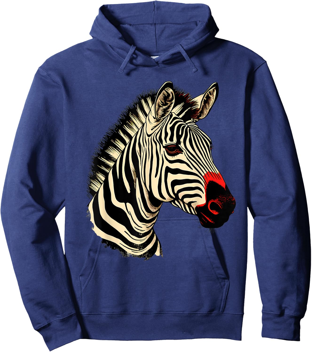 Zebra Portrait Artwork Wildlife Safari Nature Animal Art Hoodie - Hoodie | Navy
