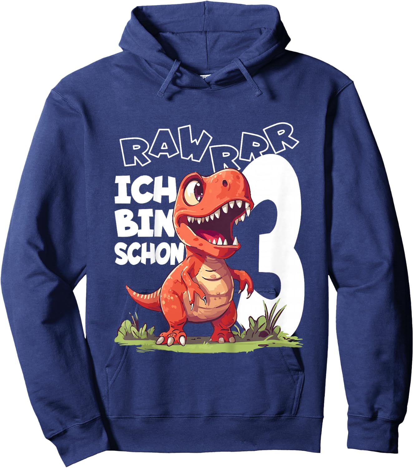 Kinder Ich bin schon 3 Jahre alt, T-Rex 3. Geburtstag Dino Hoodie - Hoodie | Navy