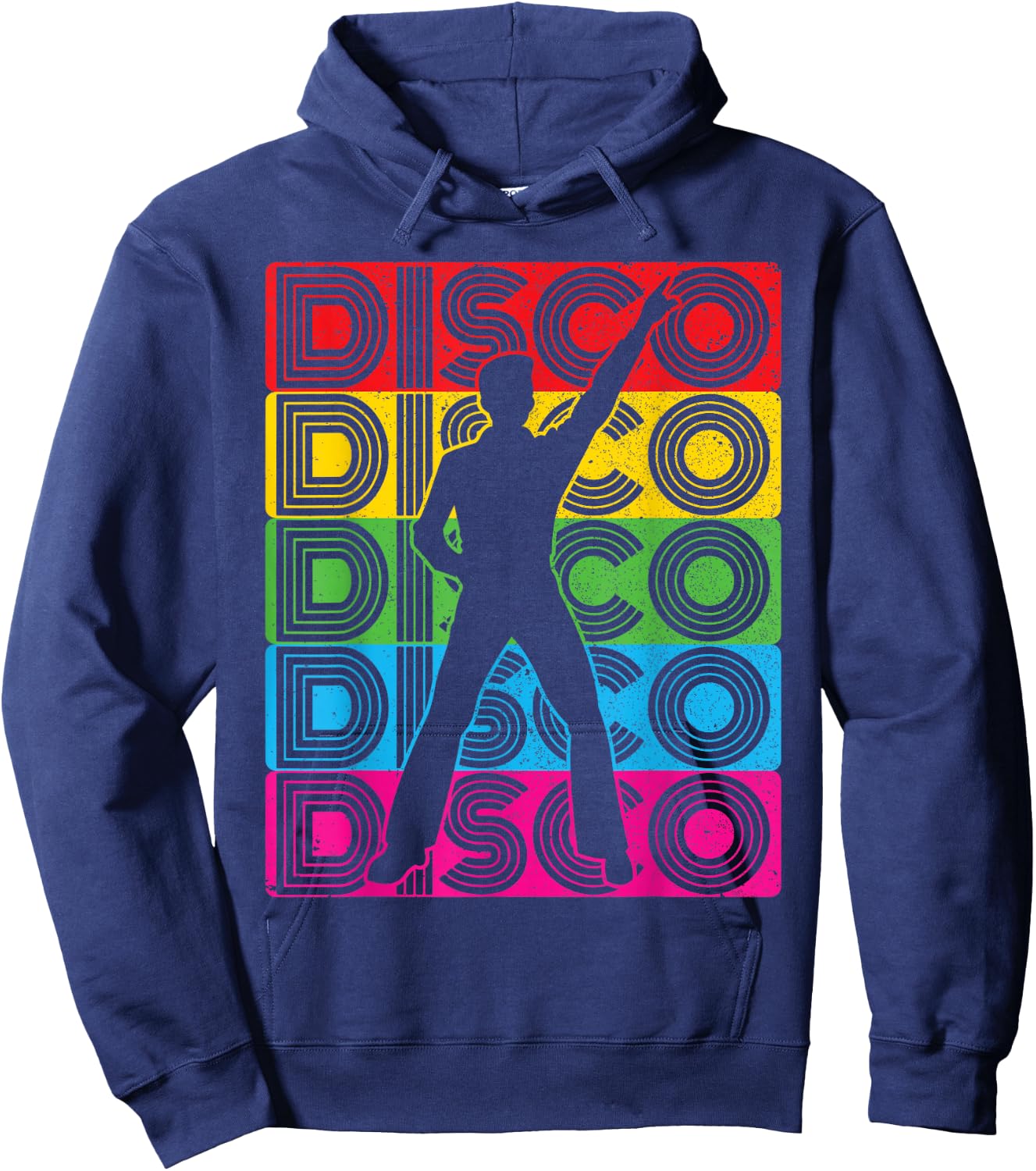Disco Outfit Men's 70s & 80s Costume, Dance, Party | Disco , black, s Hoodie - Hoodie | Navy