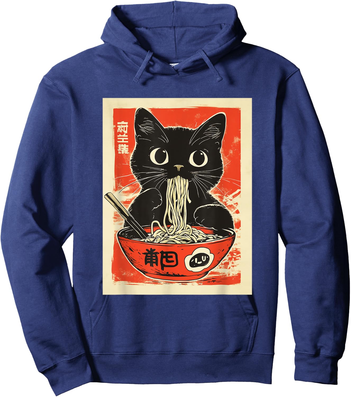 Noodle Cat Japanese Style Art Hoodie - Hoodie | Navy