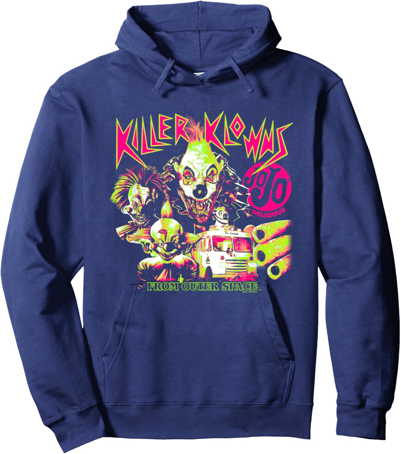 Killer Klowns from Outer Space JoJo Delicious Neon Poster , Black, S Hoodie - Hoodie | Navy