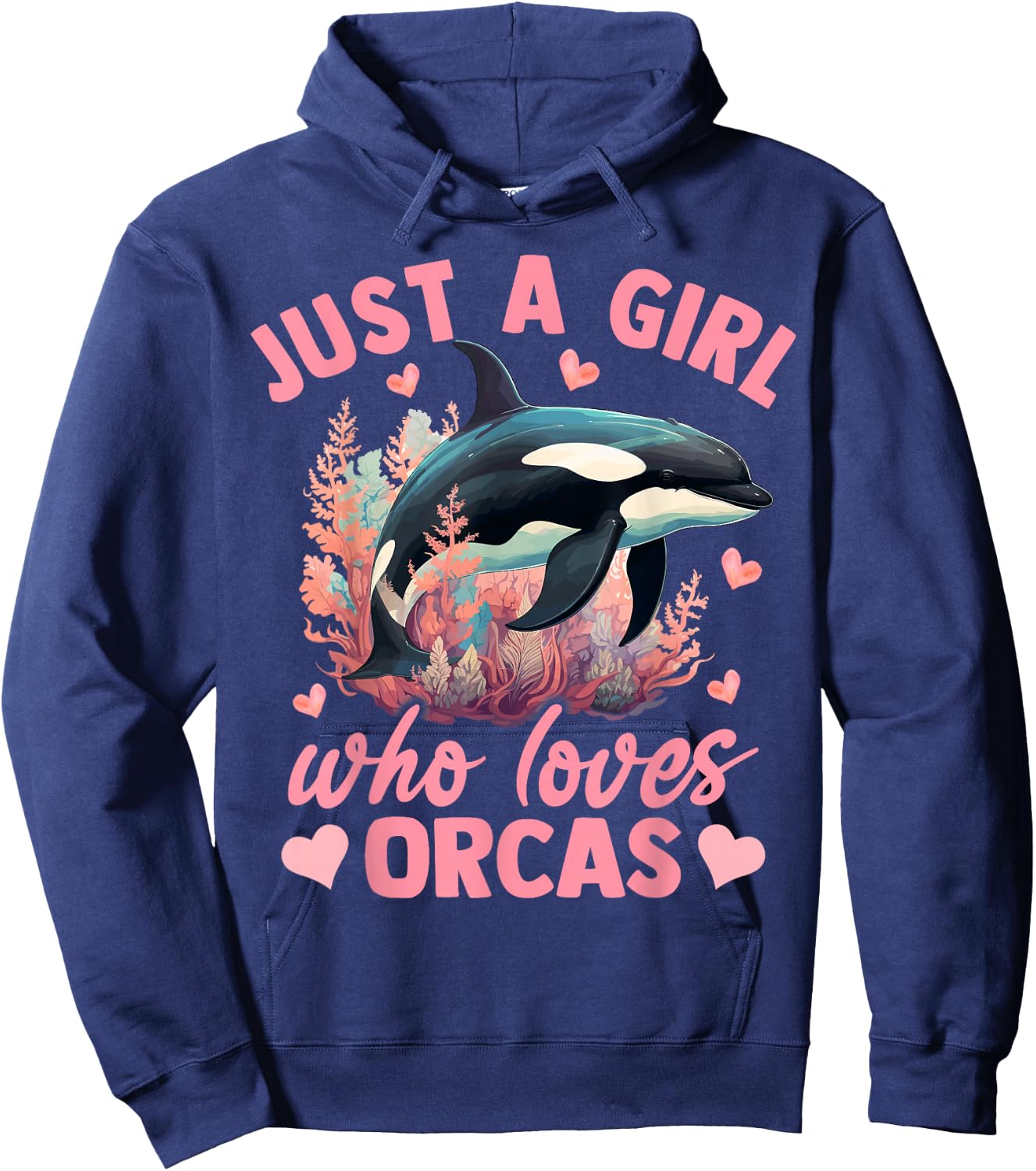 Floral Orca Just A Girl Who Loves Orca Hoodie - Hoodie | Navy
