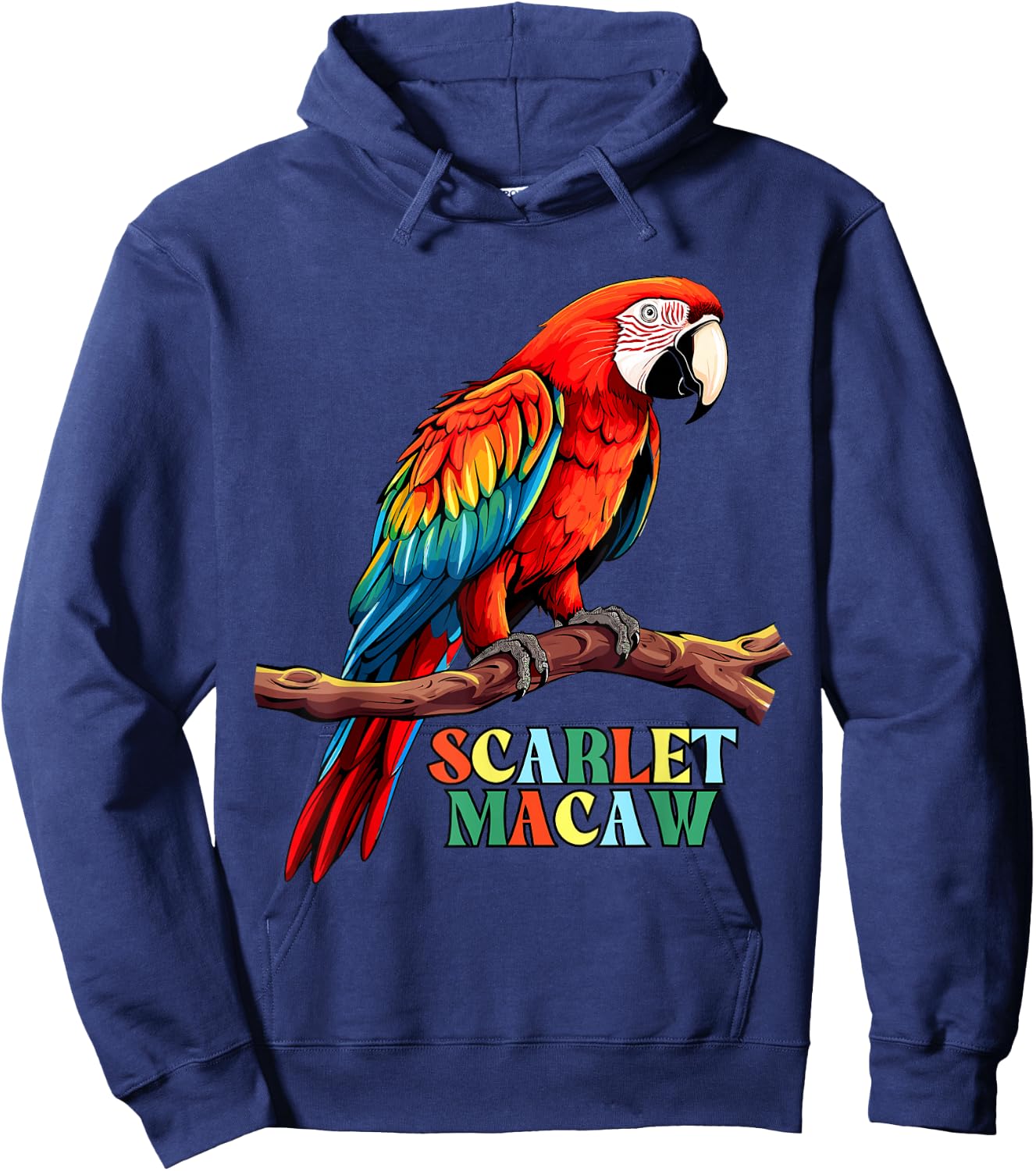 Macaw Parrot, Scarlet Macaw Hoodie - Hoodie | Navy