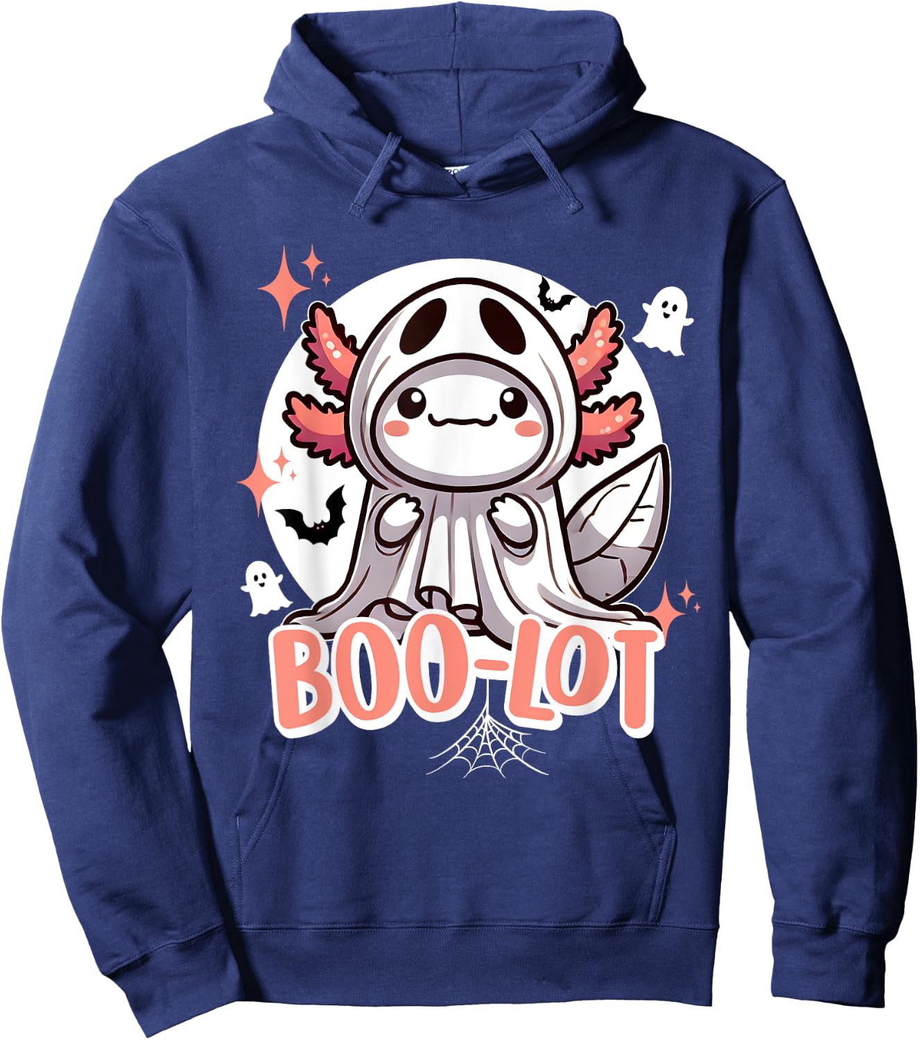 Boo-Lot Adorable Axolotl Halloween Ghost Hoodie - Hoodie | Navy