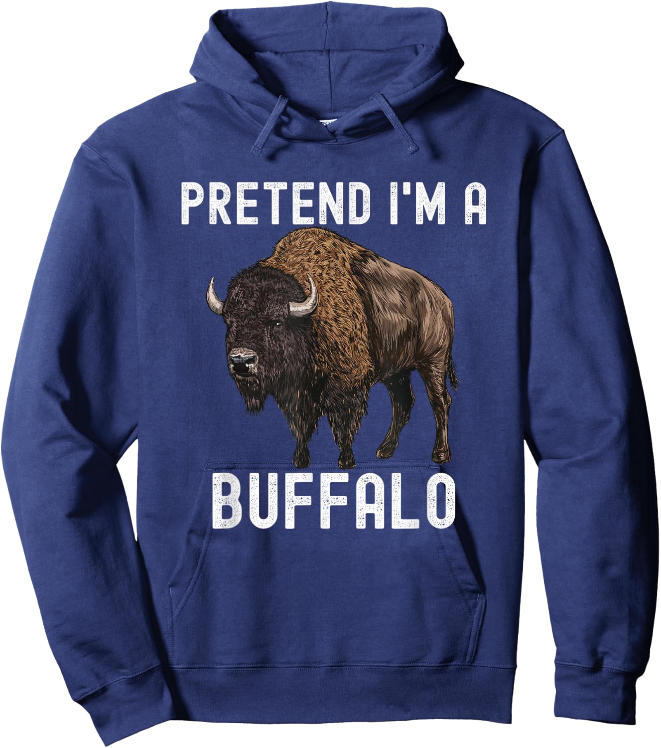 Pretend I'm A Buffalo American Bison Halloween Costume Hoodie - Hoodie | Navy