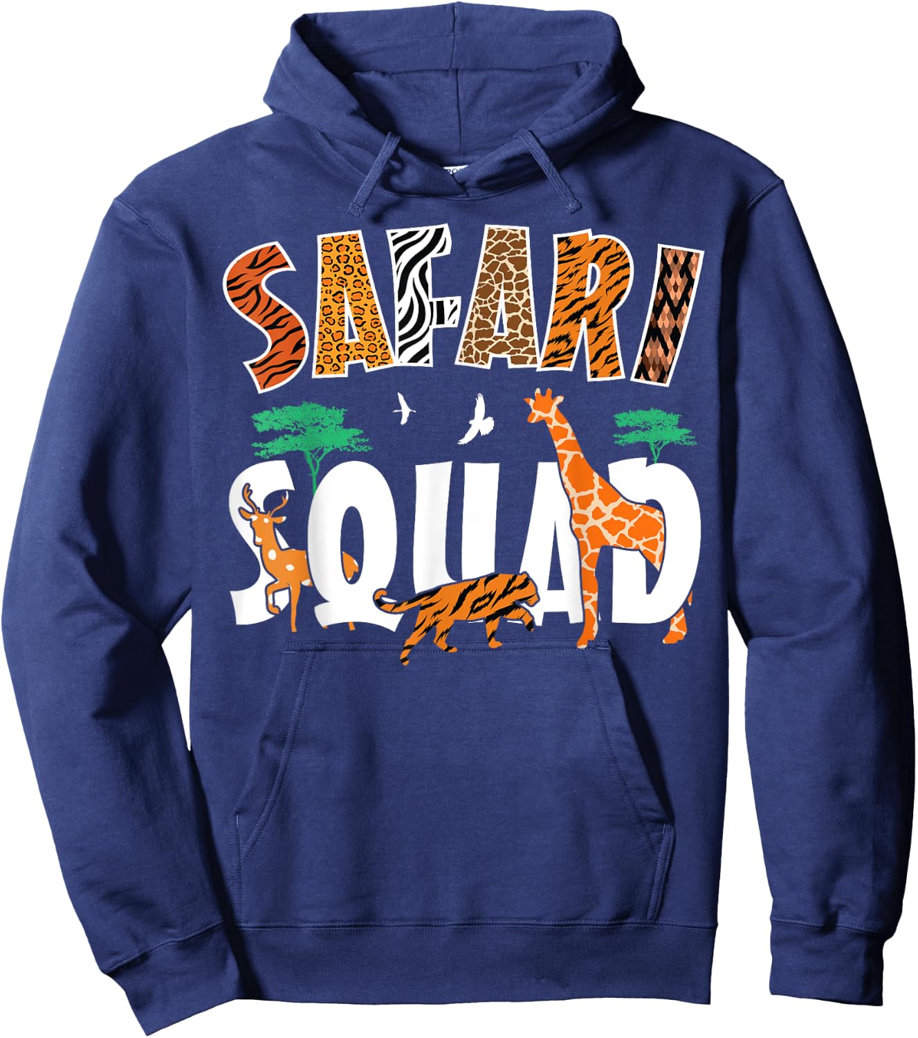 Safari Squad Animals Zoo Lovers African Animal Hoodie - Hoodie | Navy