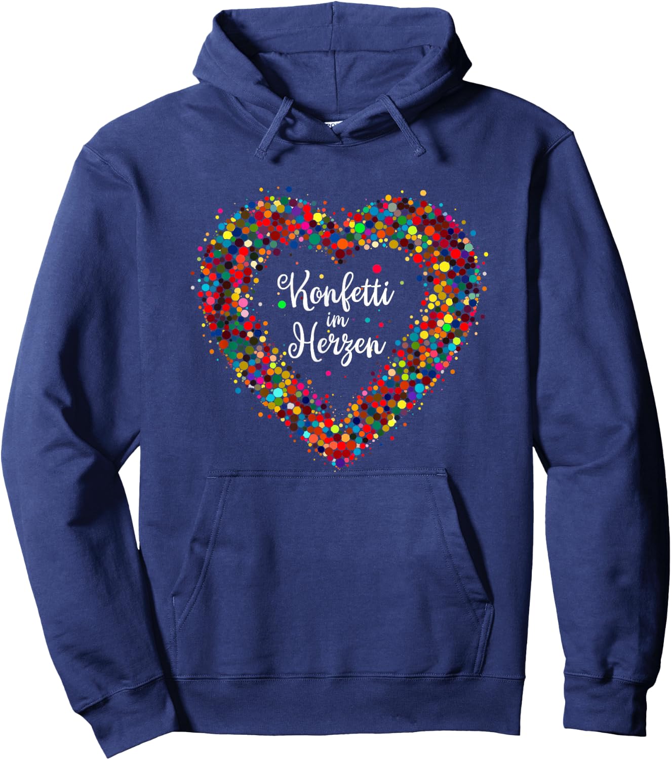 Confetti Hearts Fancy Dress Outfit Carnival Costume Dressed , black Hoodie - Hoodie | Navy