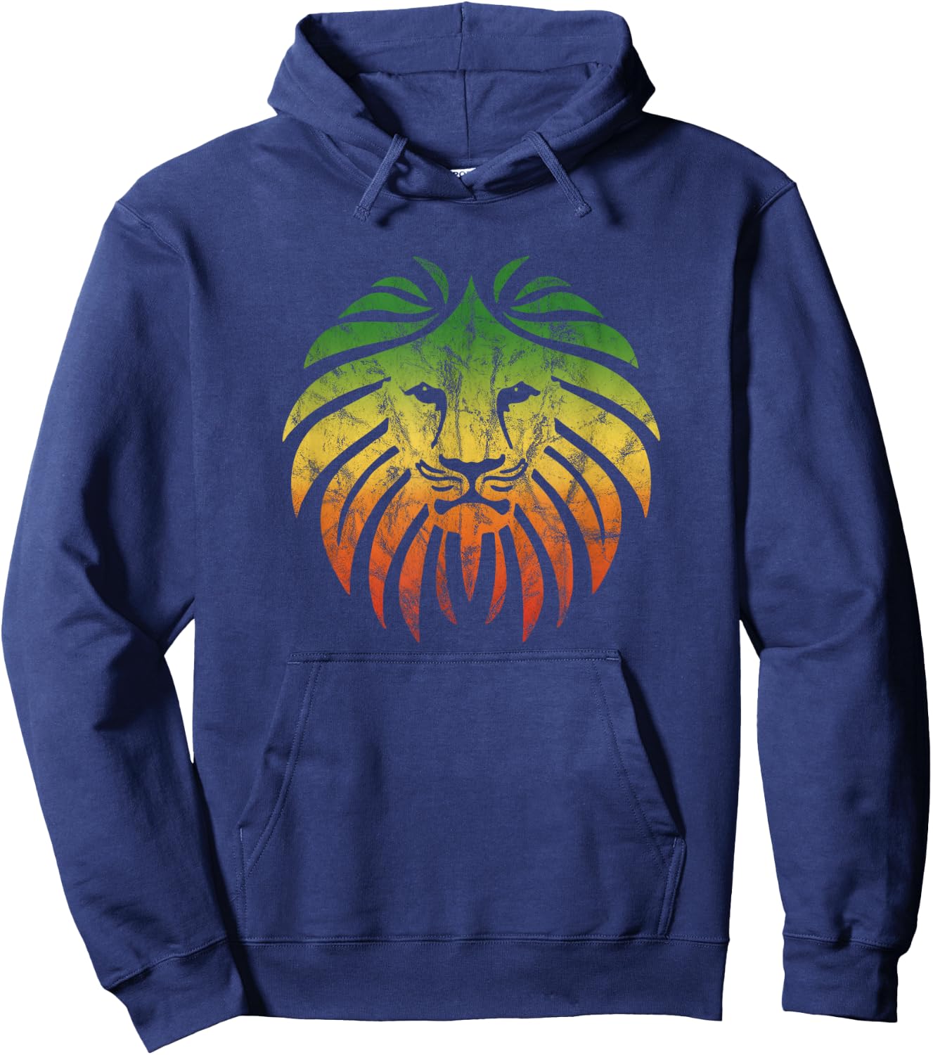 Reggae Lion Music Flag Colours Rasta Roots Vintage Grunge Hoodie - Hoodie | Navy